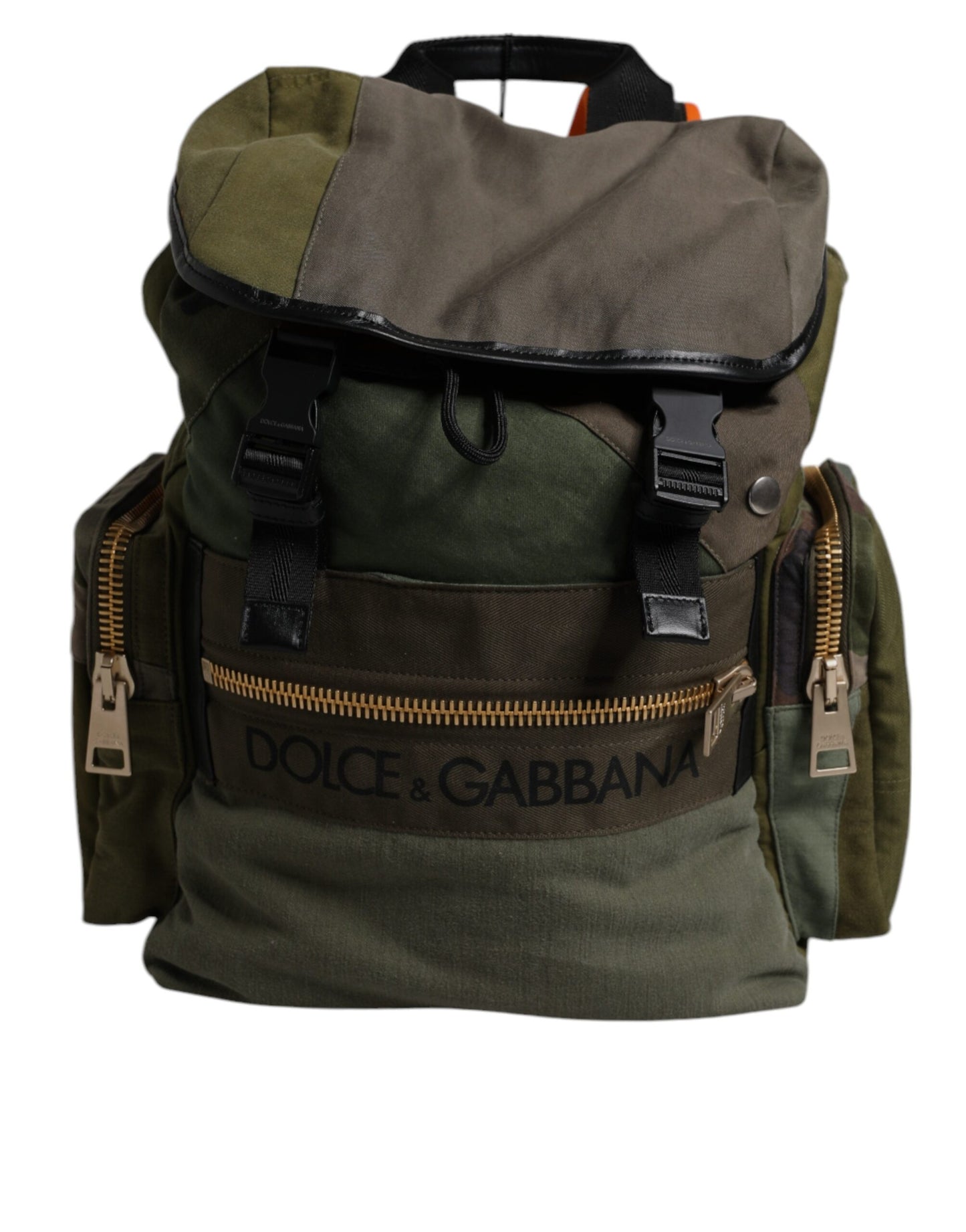 Sac à dos de voyage patchwork vert militaire Dolce & Gabbana