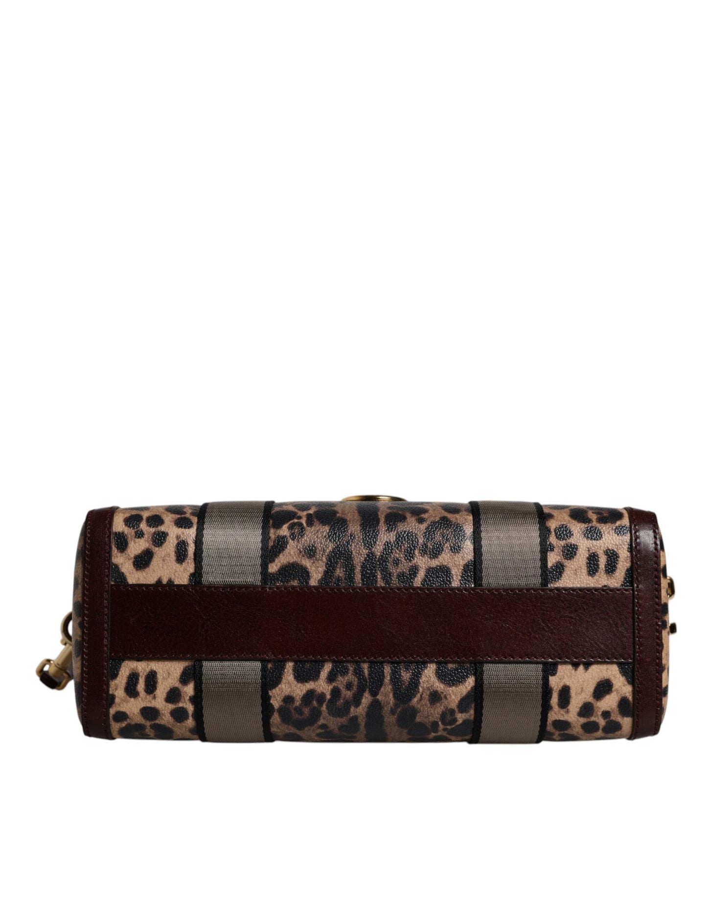 Sac de sport à bandoulière en cuir léopard marron Dolce & Gabbana