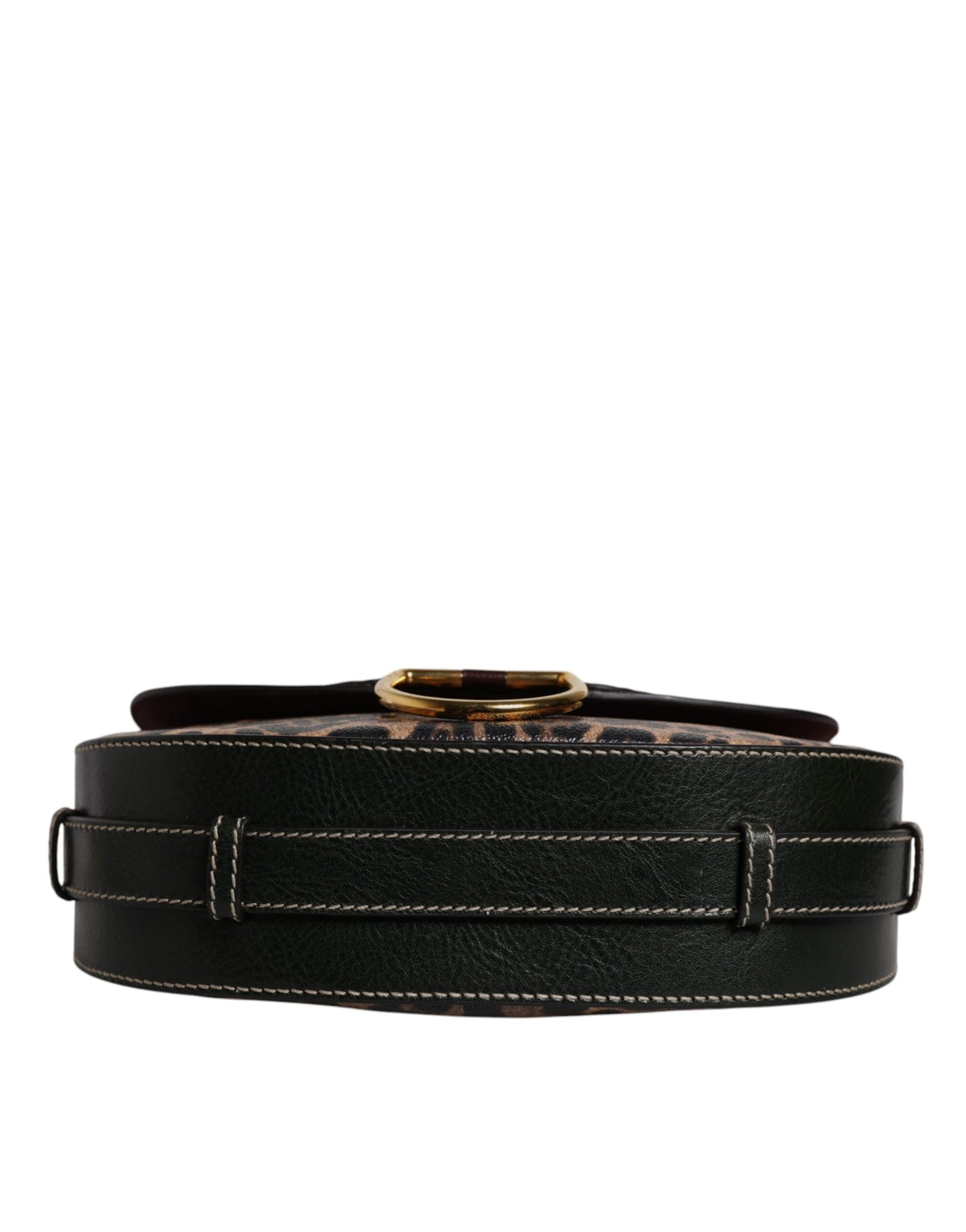 Dolce & Gabbana Schultertasche aus Leder mit Leopardenmuster in Schwarz und Braun