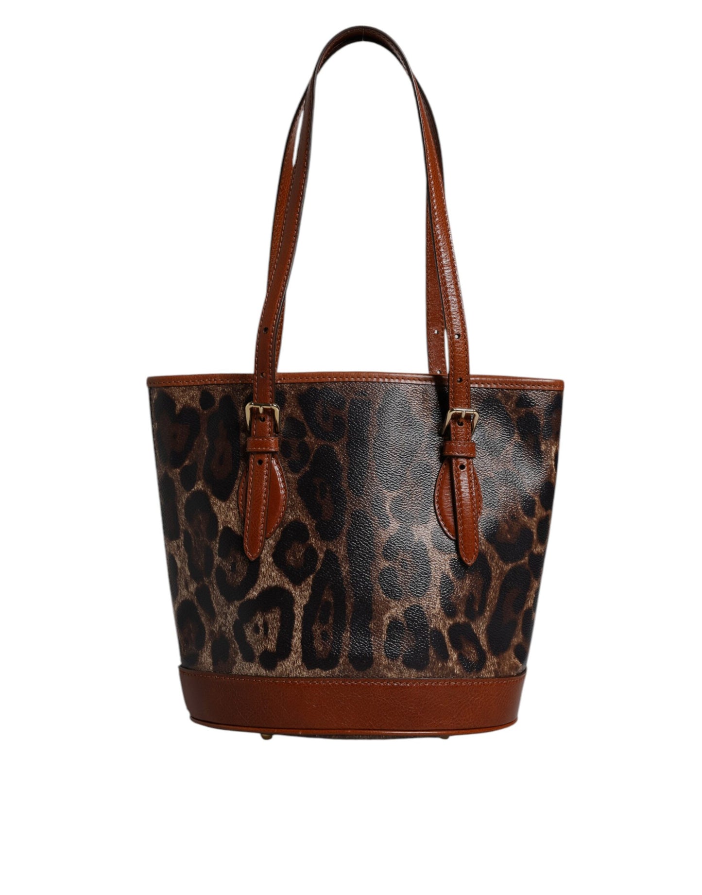 Sac fourre-tout à bandoulière en cuir léopard marron Dolce & Gabbana