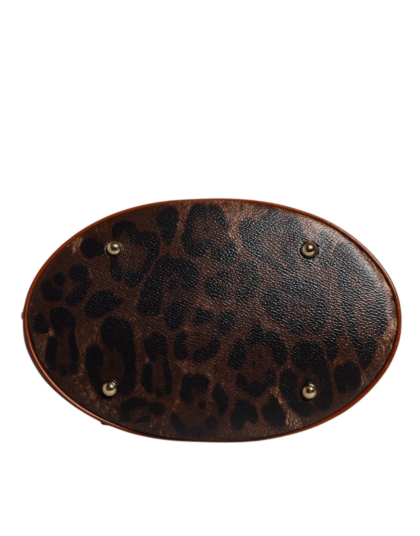 Sac fourre-tout à bandoulière en cuir léopard marron Dolce & Gabbana