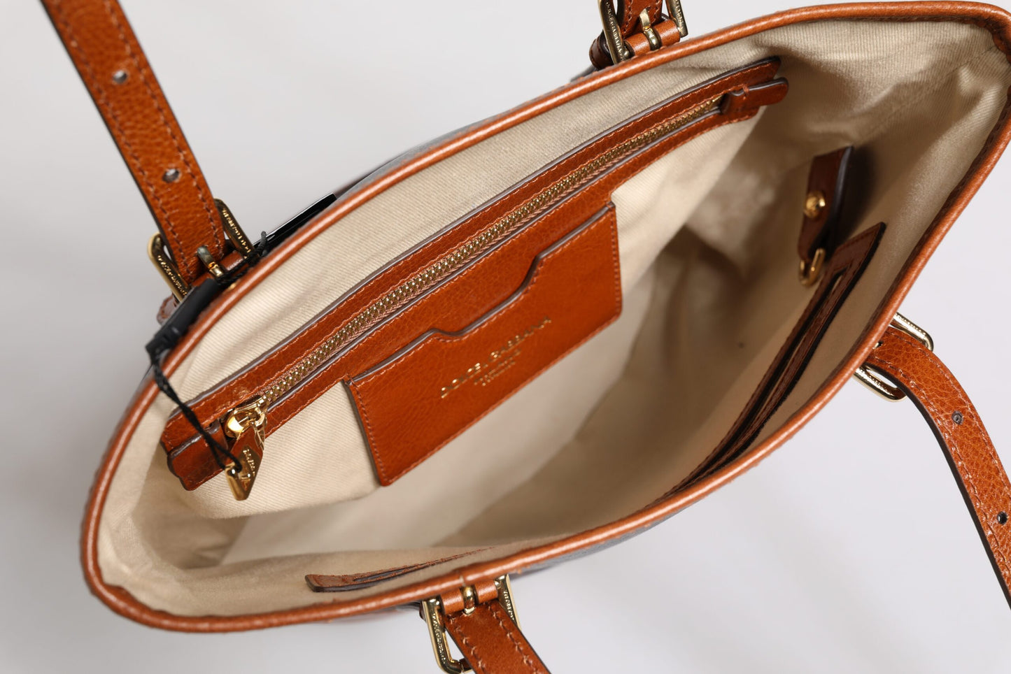 Sac fourre-tout à bandoulière en cuir léopard marron Dolce & Gabbana