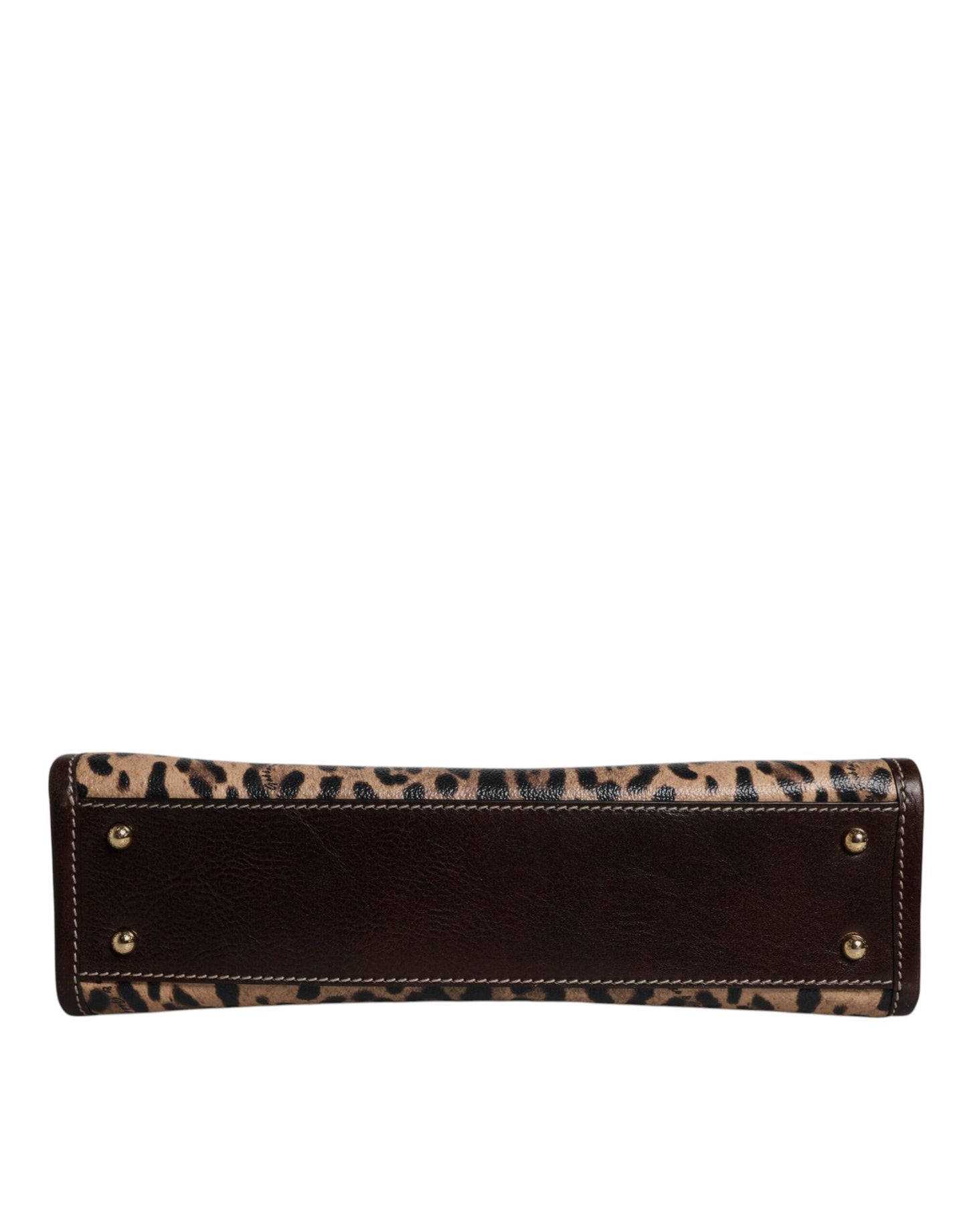 Sac fourre-tout à bandoulière en cuir léopard marron Dolce & Gabbana