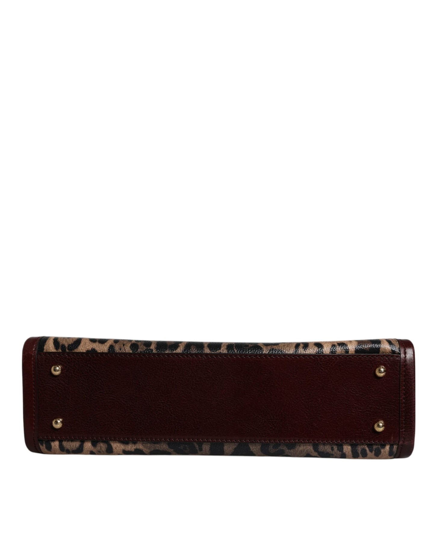 Sac fourre-tout à bandoulière en cuir léopard marron Dolce & Gabbana