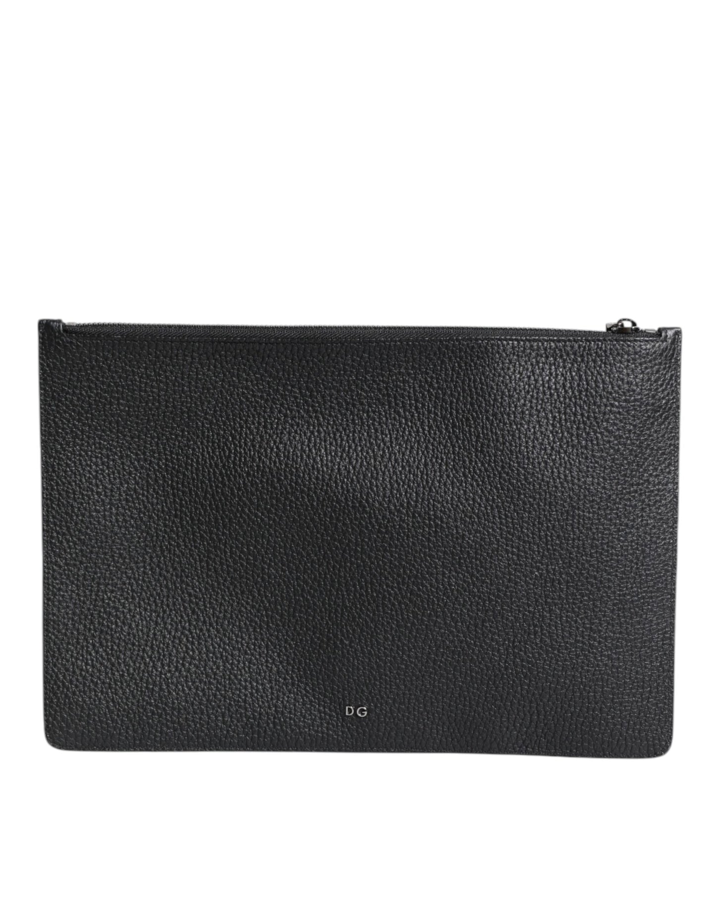 Dolce & Gabbana – Clutch aus schwarzem Kalbsleder mit Kronenverzierung