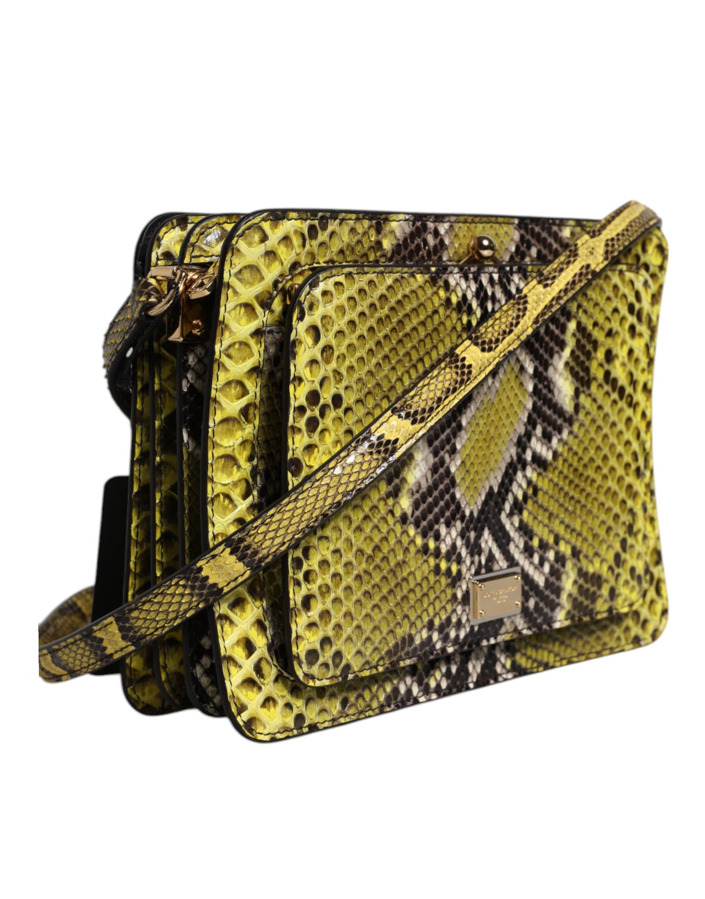 Pochette bandoulière en cuir exotique vert Dolce & Gabbana DG Plaque