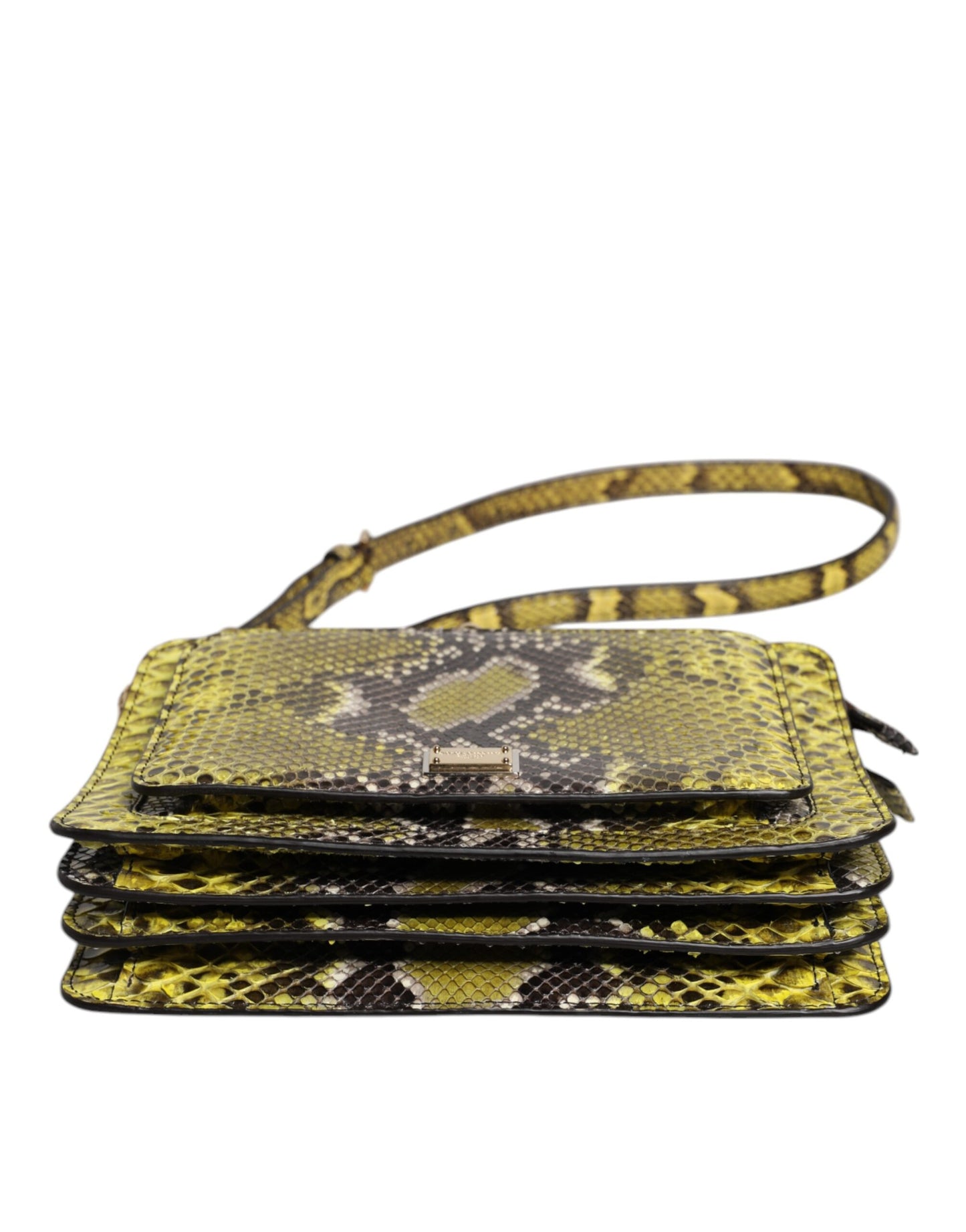 Pochette bandoulière en cuir exotique vert Dolce & Gabbana DG Plaque