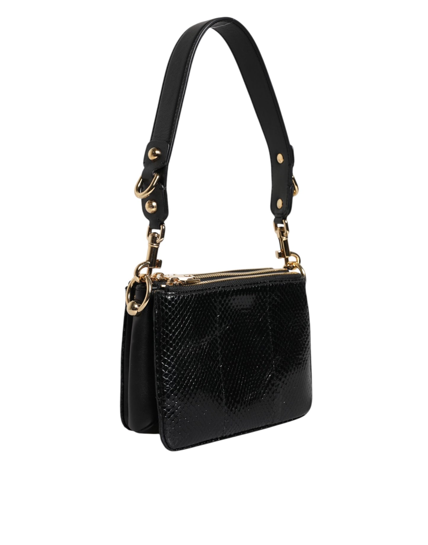 Dolce & Gabbana – Schwarze Clutch aus exotischem Leder