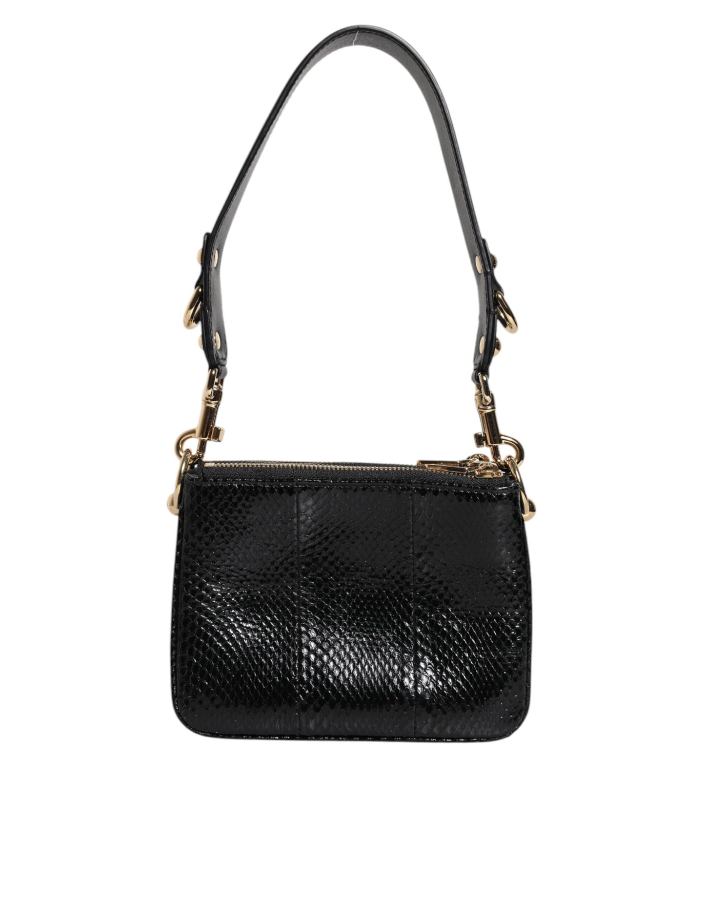 Dolce & Gabbana – Schwarze Clutch aus exotischem Leder