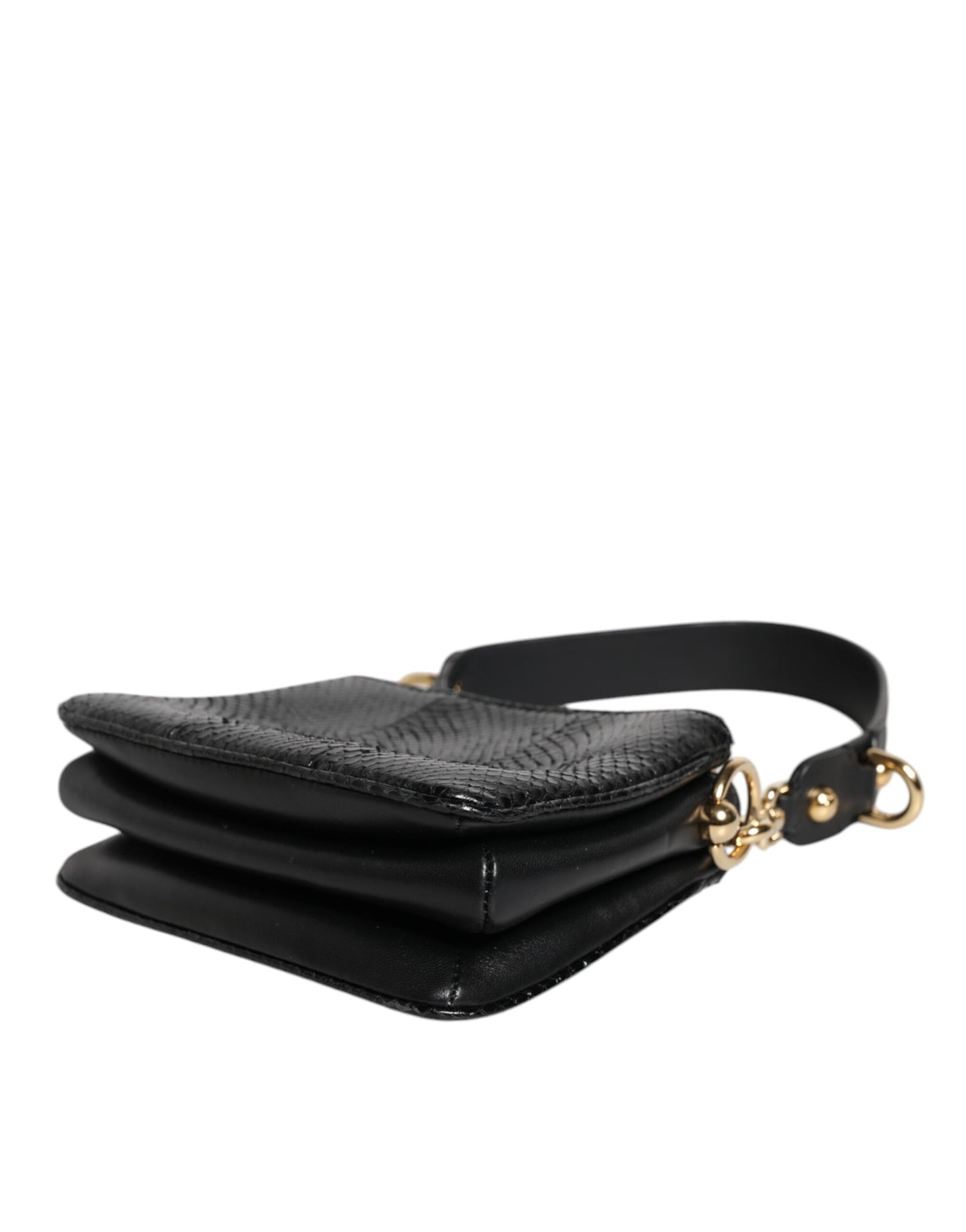 Dolce & Gabbana – Schwarze Clutch aus exotischem Leder