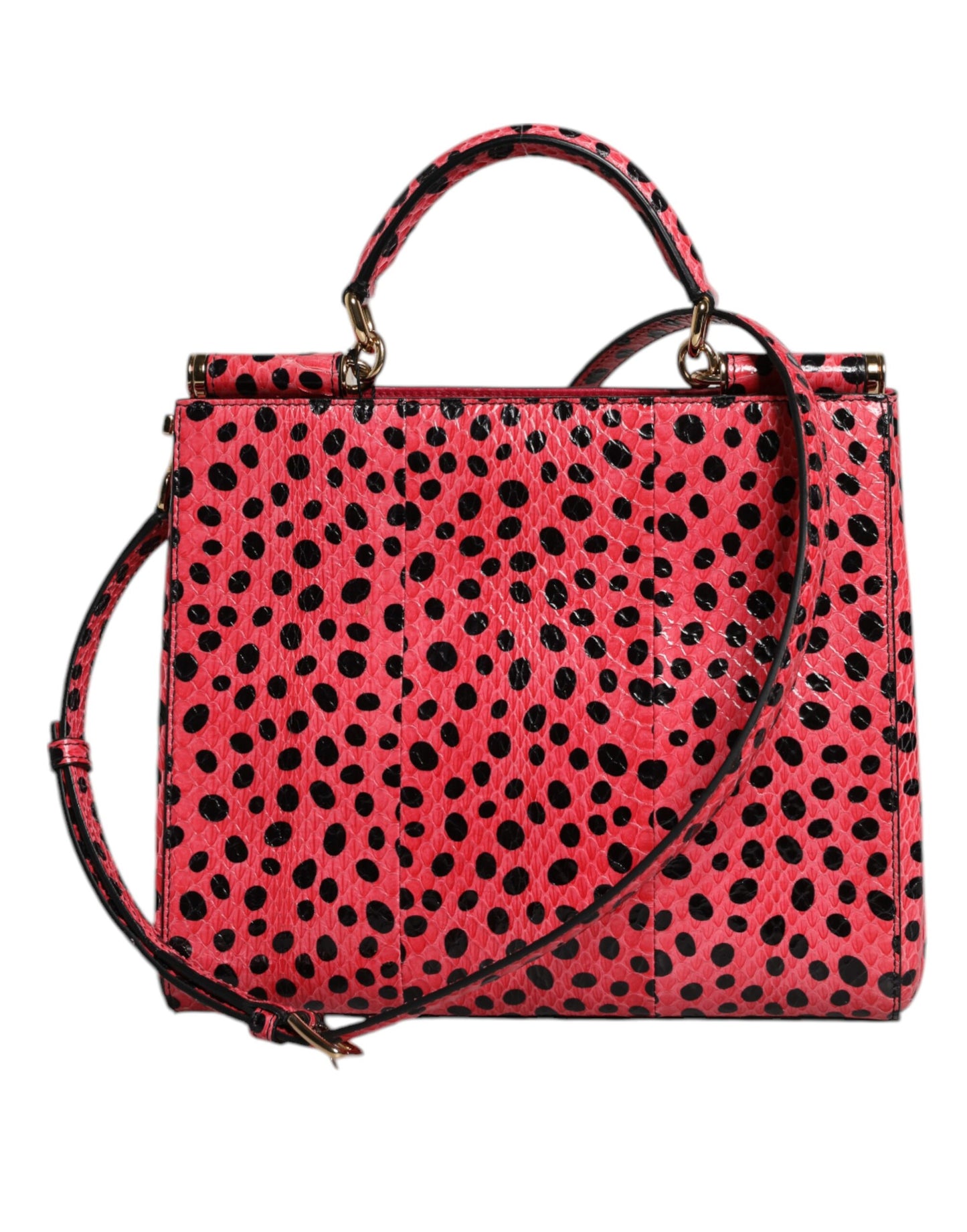 Sac fourre-tout à bandoulière en cuir exotique rose Dolce & Gabbana
