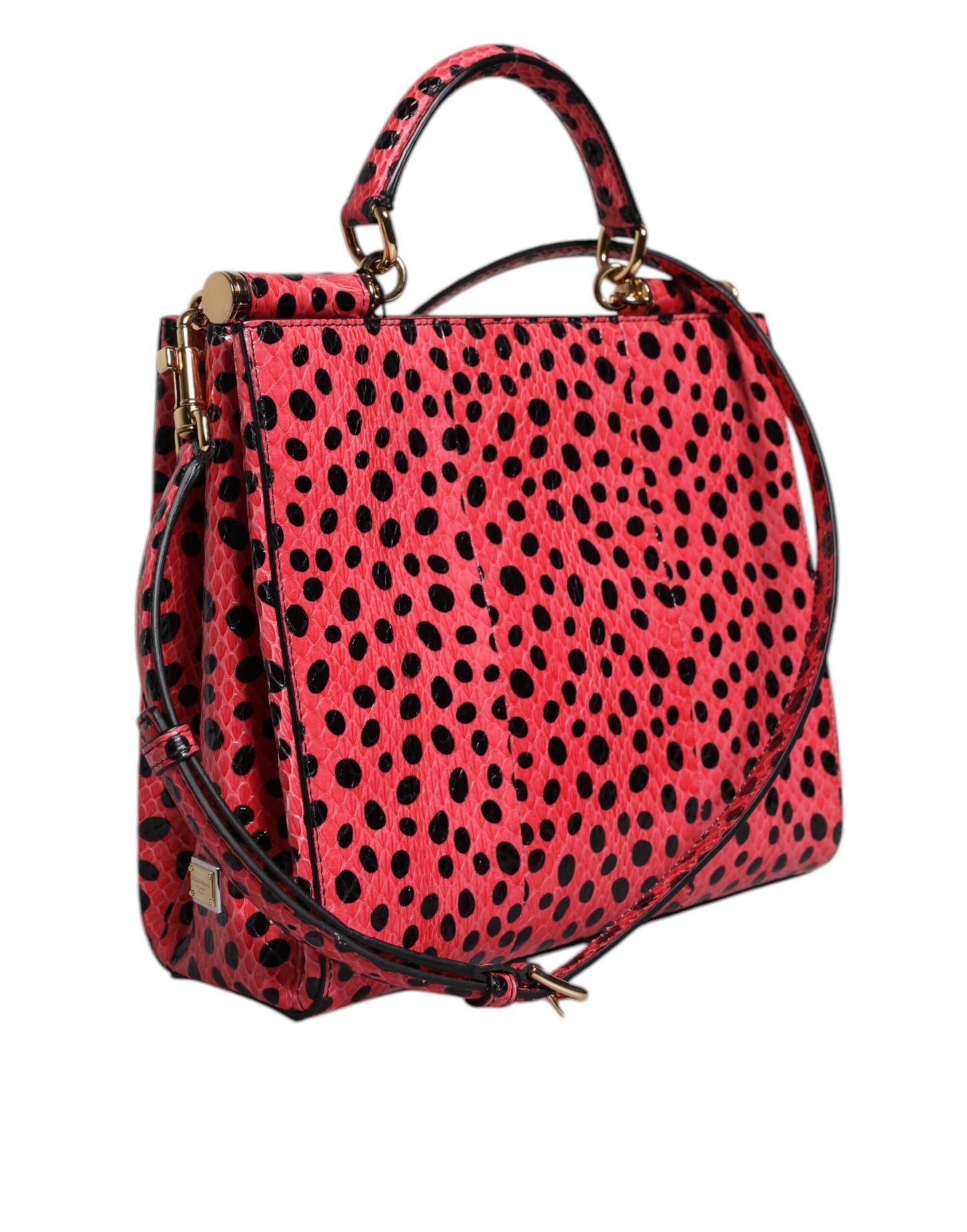 Sac fourre-tout à bandoulière en cuir exotique rose Dolce & Gabbana