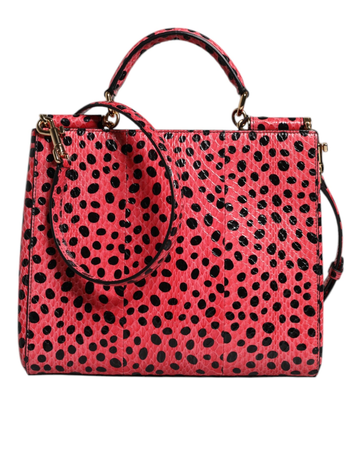 Sac fourre-tout à bandoulière en cuir exotique rose Dolce & Gabbana