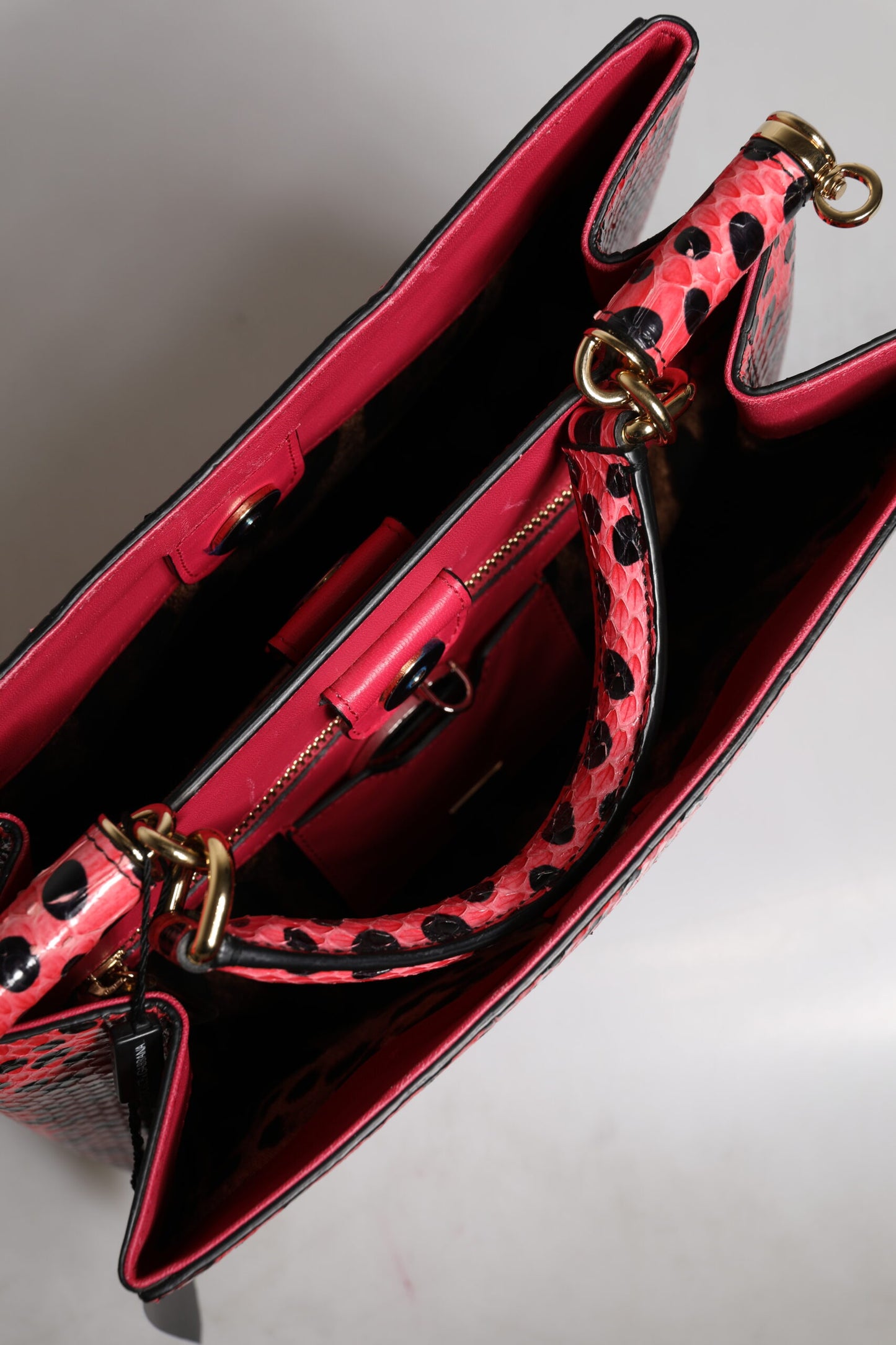Sac fourre-tout à bandoulière en cuir exotique rose Dolce & Gabbana