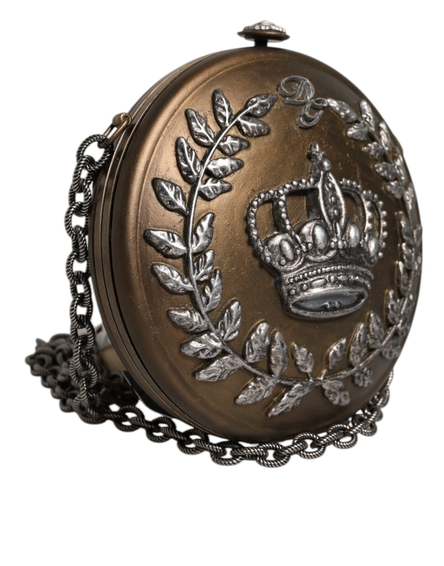 Sac bandoulière Dolce & Gabbana en laiton doré avec motif DG Crown