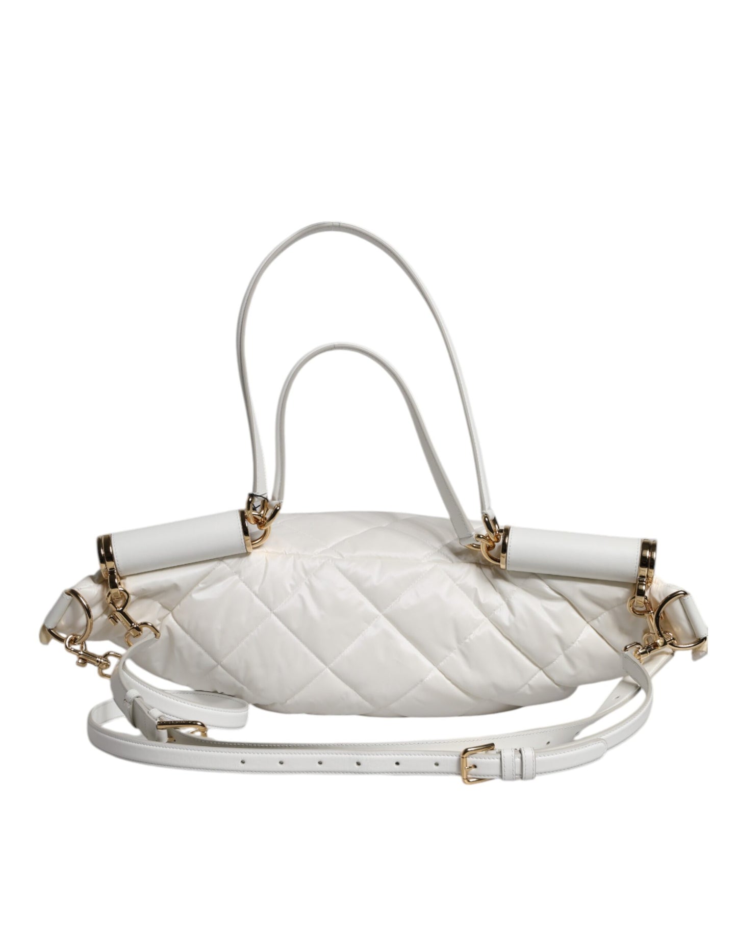 Sac banane Dolce & Gabbana blanc matelassé avec plaque logo