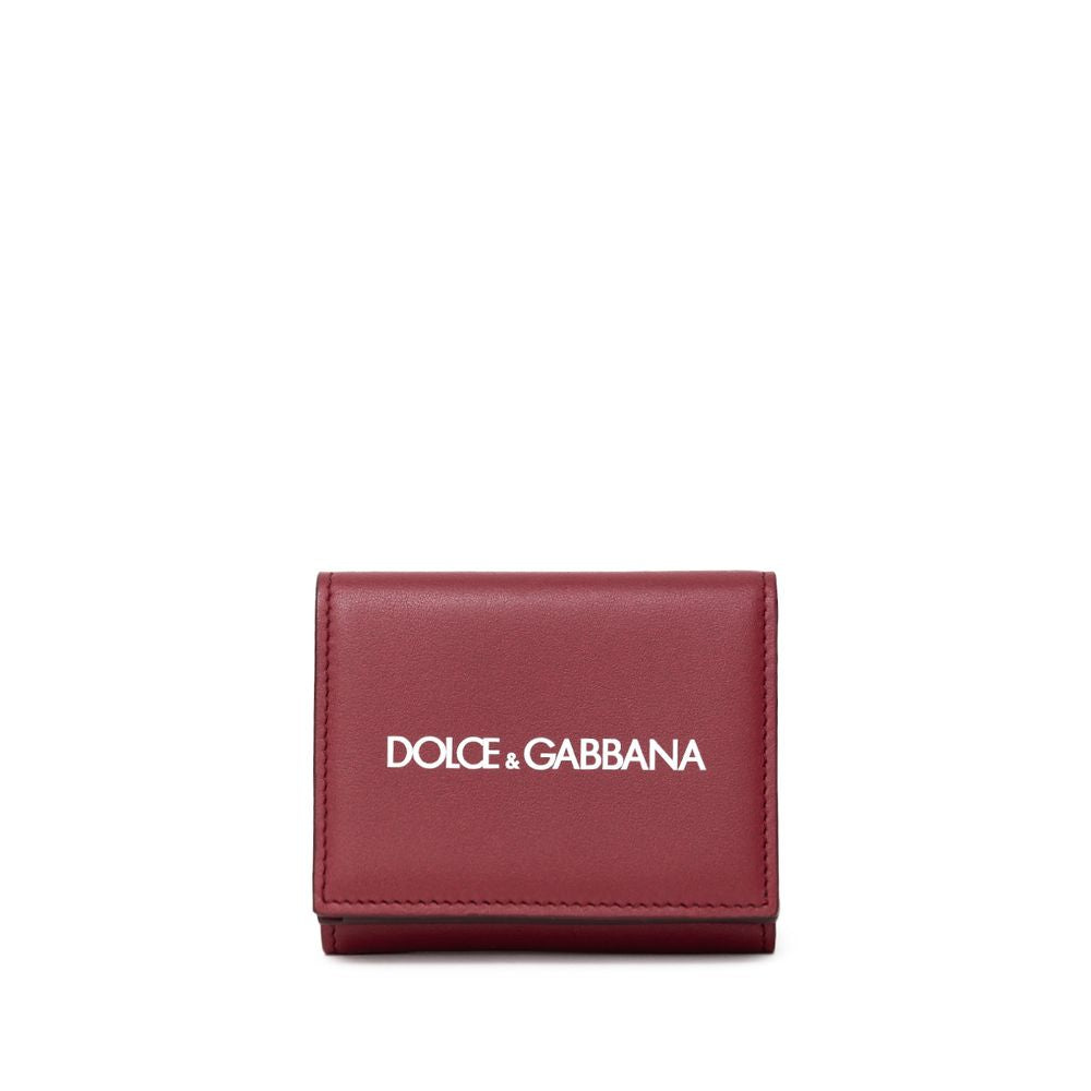 Portefeuille en cuir de veau rouge Dolce & Gabbana