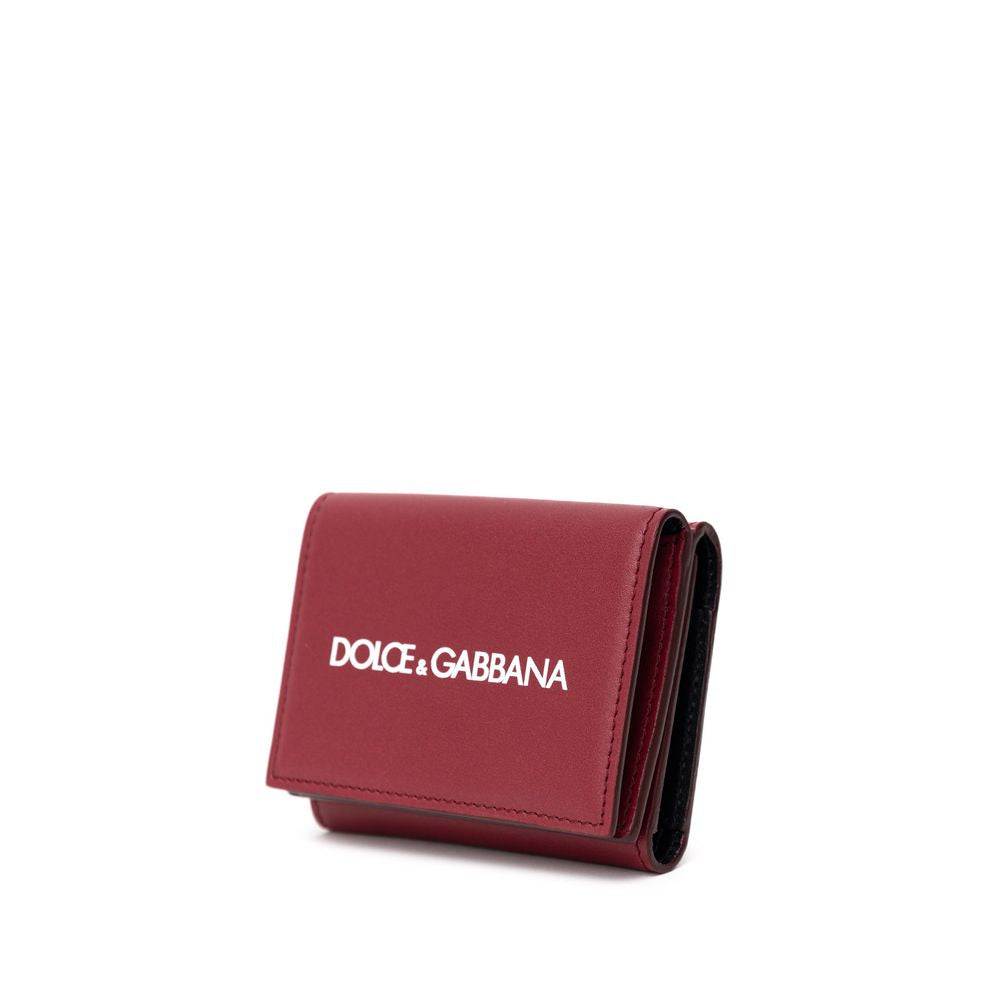 Portefeuille en cuir de veau rouge Dolce & Gabbana