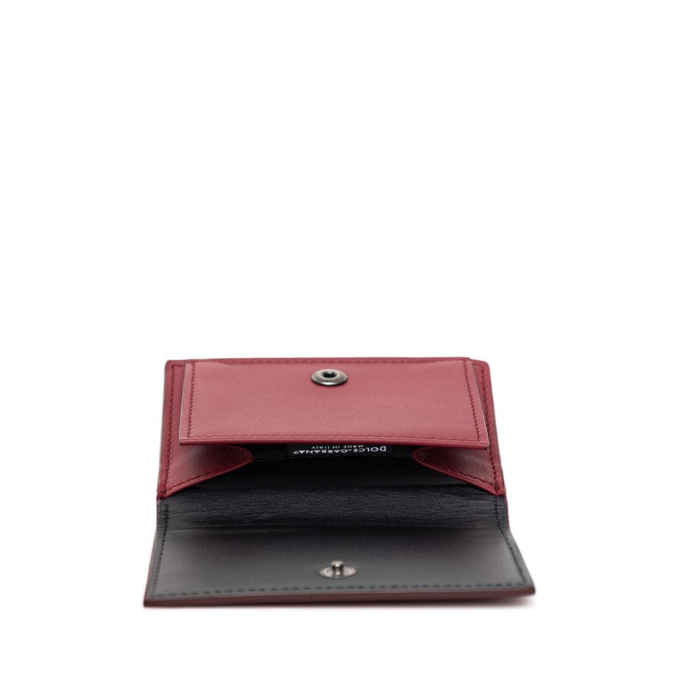 Portefeuille en cuir de veau rouge Dolce & Gabbana