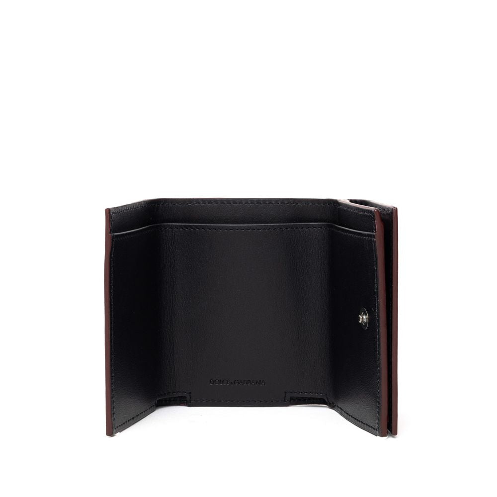 Portefeuille en cuir de veau rouge Dolce & Gabbana