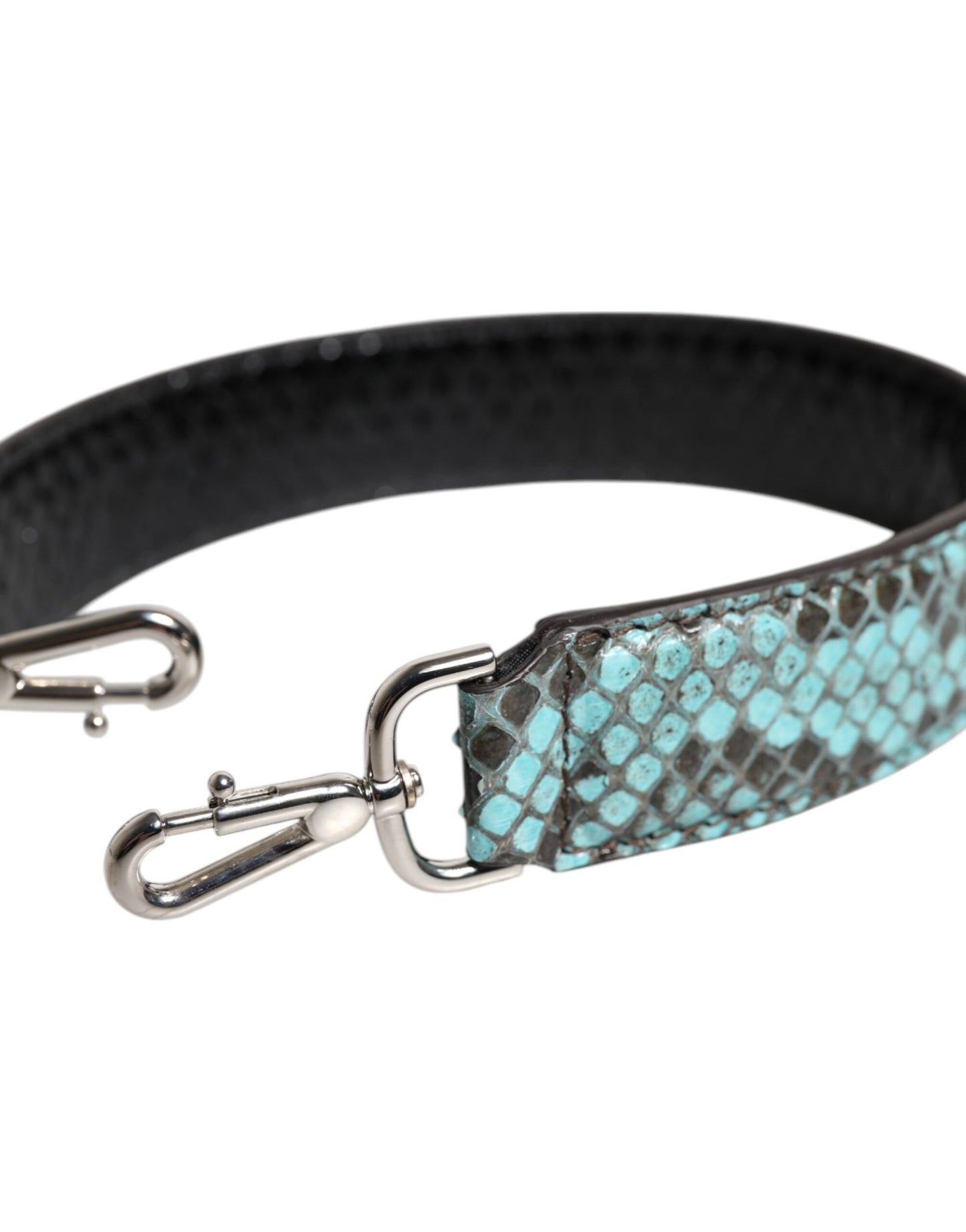 Dolce & Gabbana Schwarz Blau Exotische Ledertasche Schultergurt
