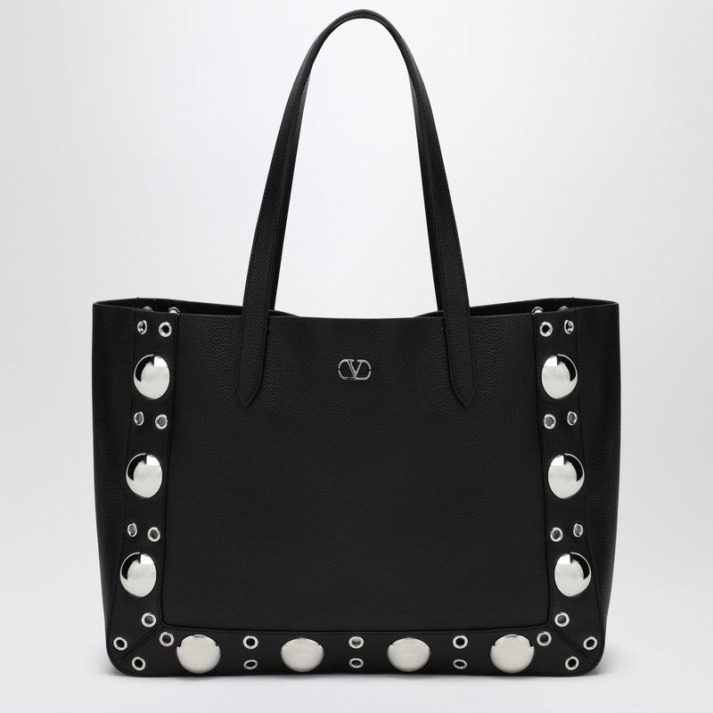 Valentino Garavani Black Media Shopping Bag