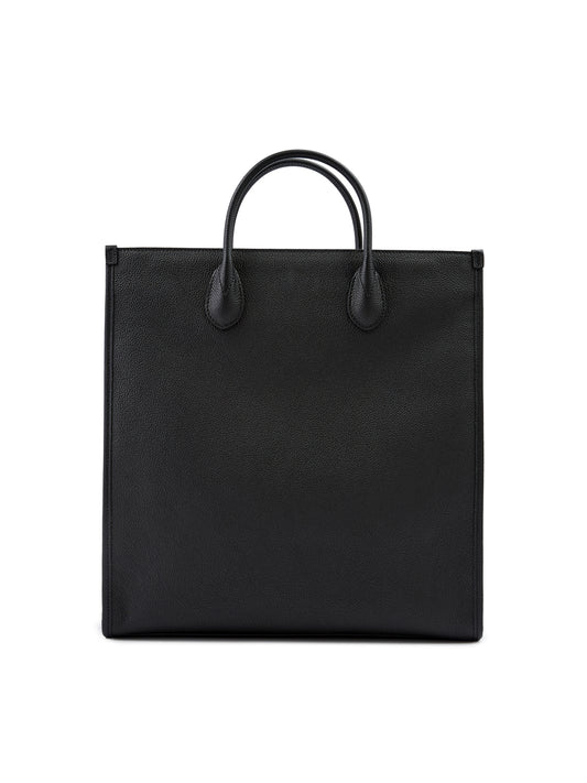 Gucci Black Leather Logo Medium Tote Bag at The Platonist