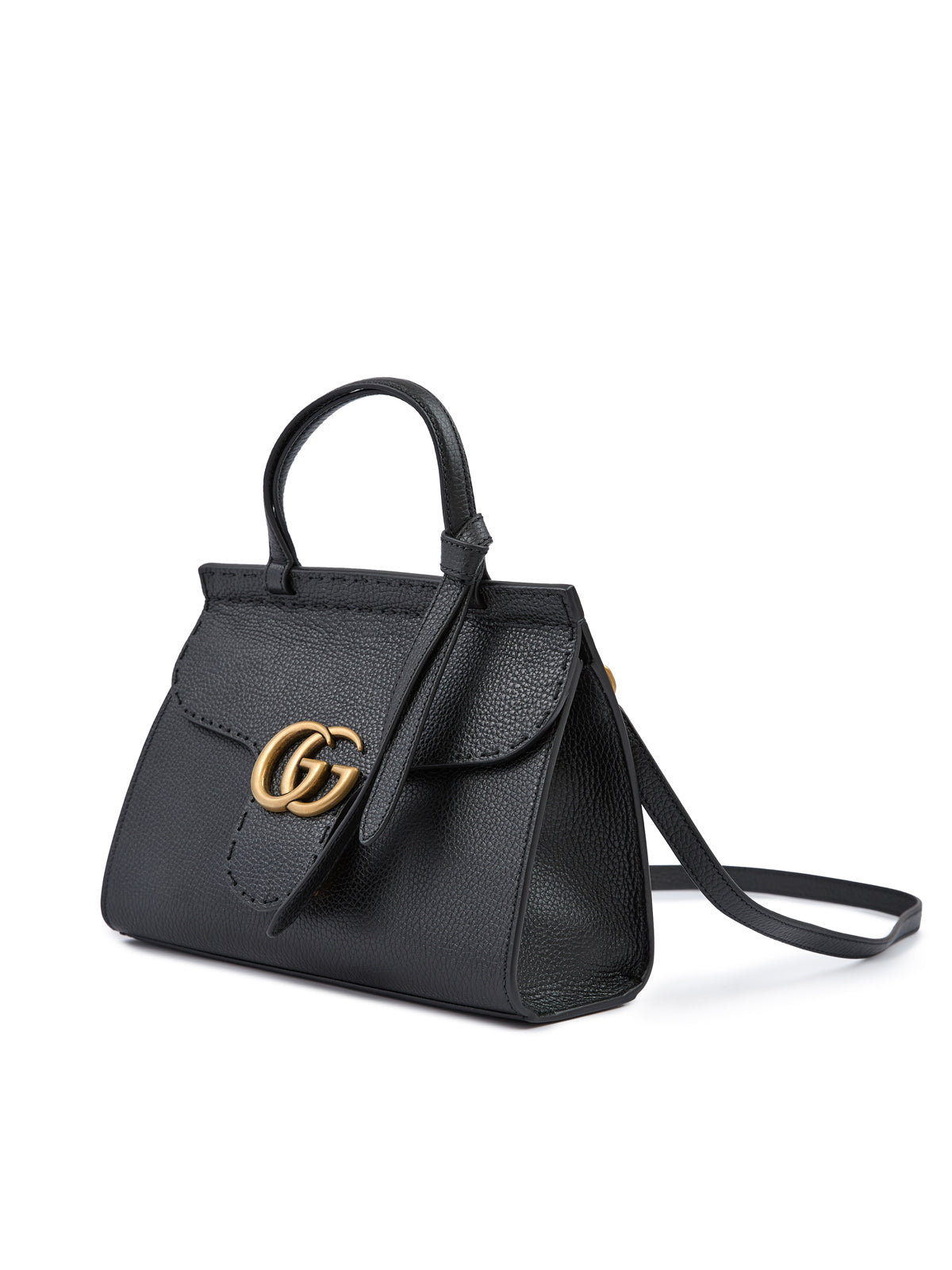 Gucci Black Leather GG Marmont Handbag at The Platonist