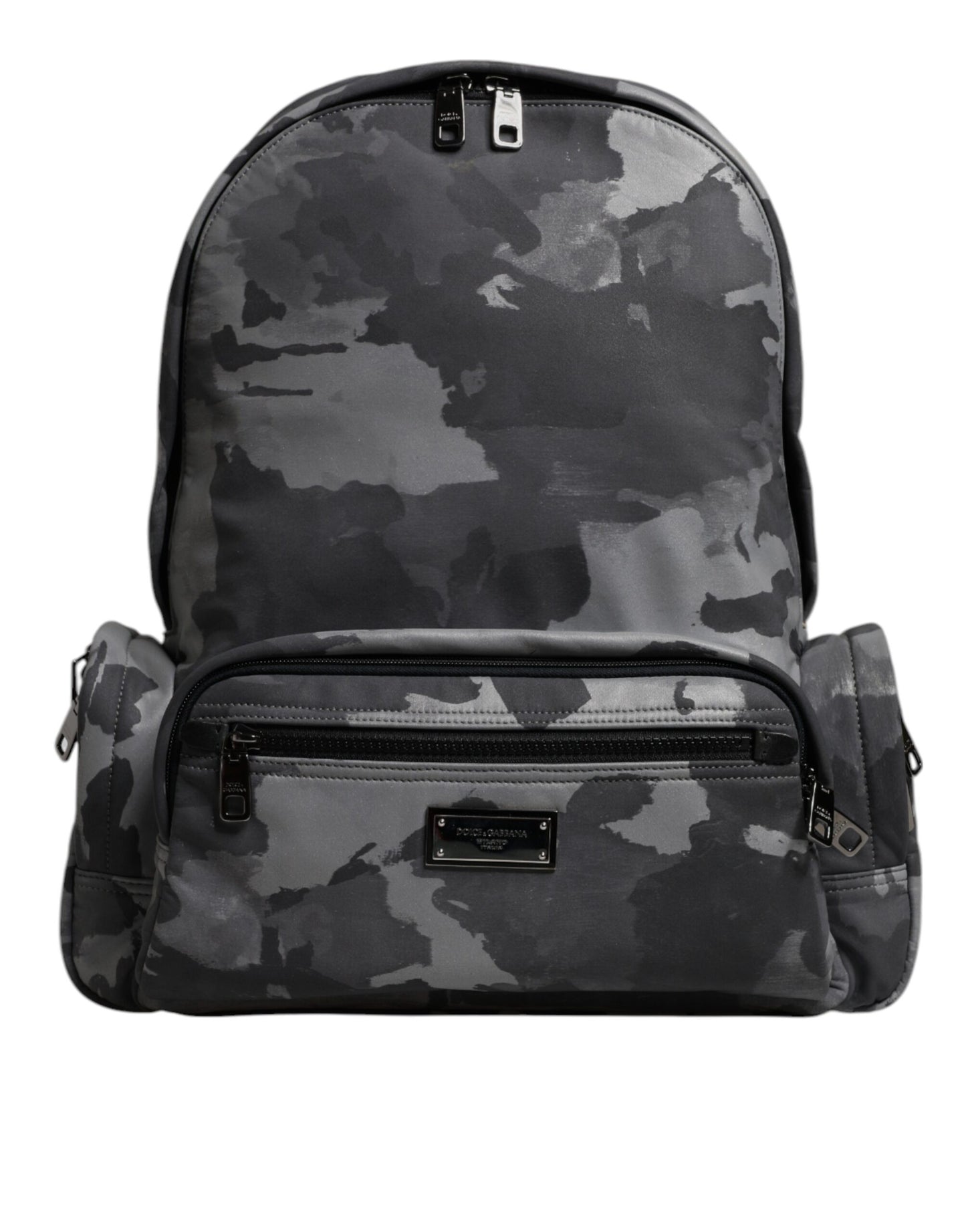 Sac à dos Dolce & Gabbana en coton gris avec plaque logo camouflage