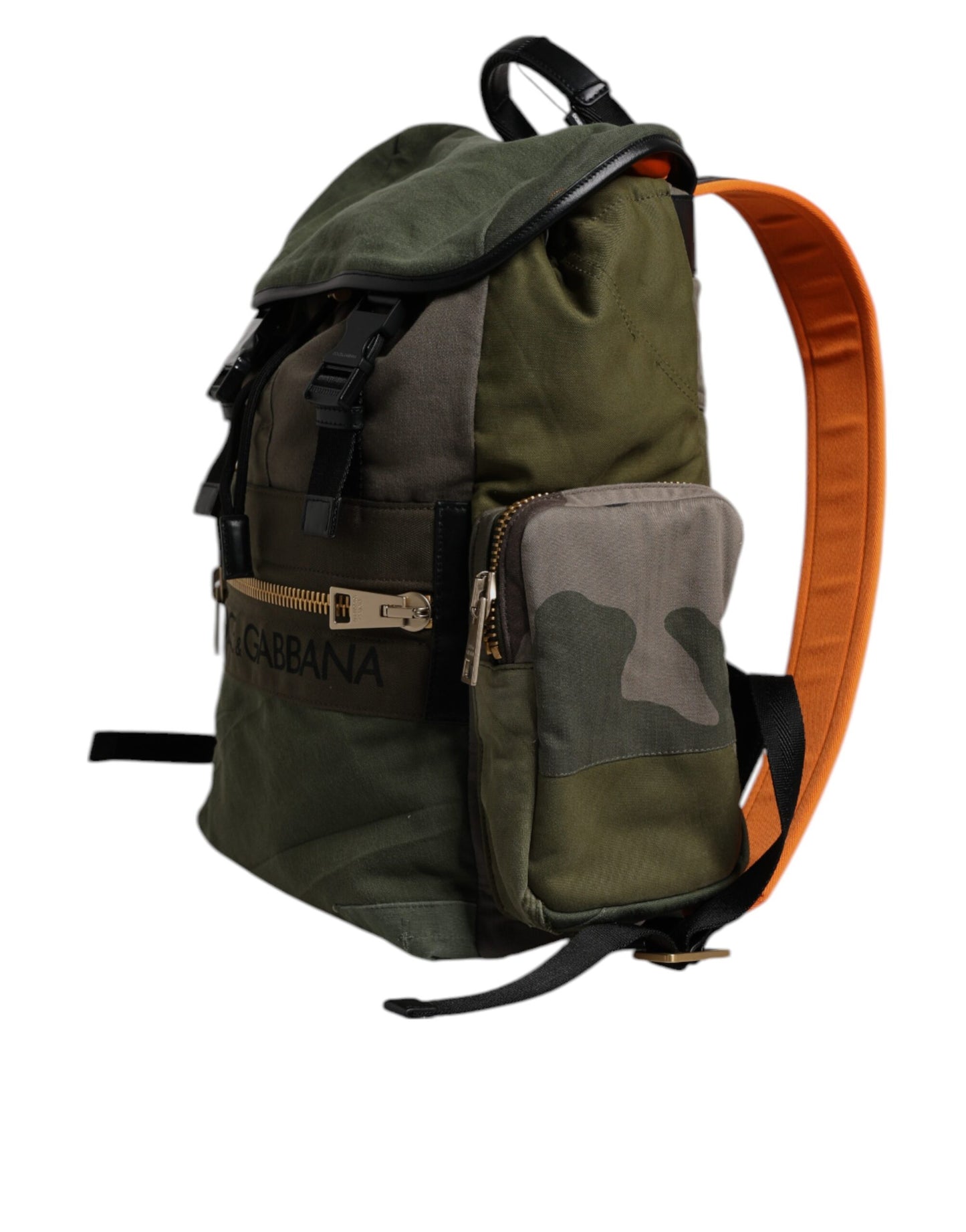 Dolce & Gabbana Grüner Patchwork-Reiserucksack Militärtasche