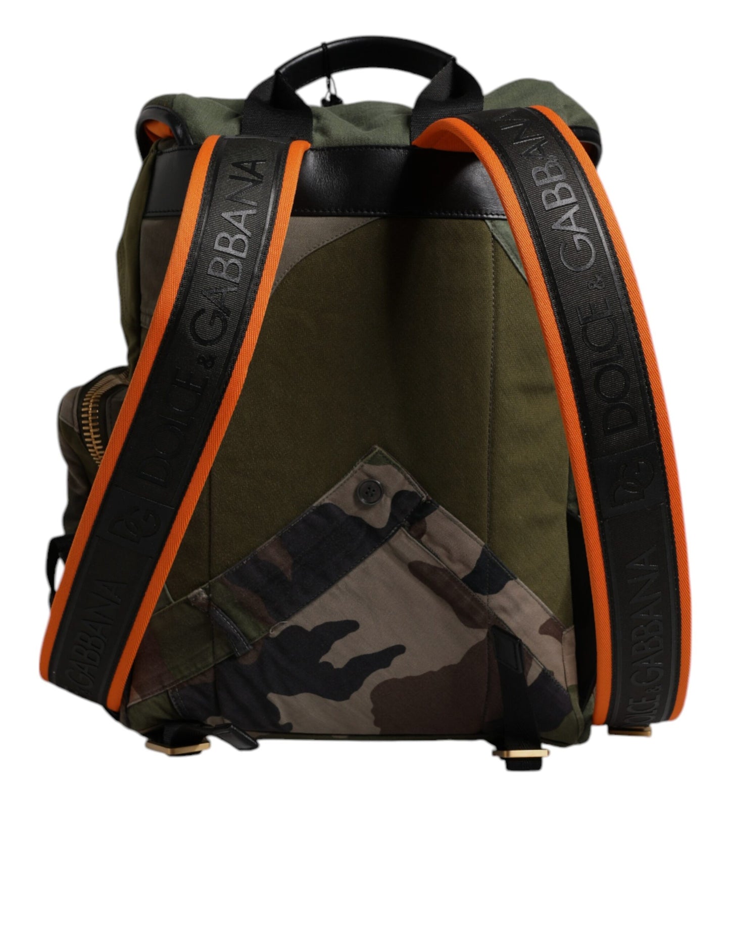 Dolce & Gabbana Grüner Patchwork-Reiserucksack Militärtasche