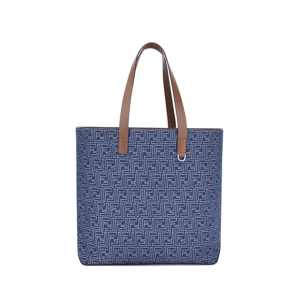 Fendi Embroderied Denim Tote Bag