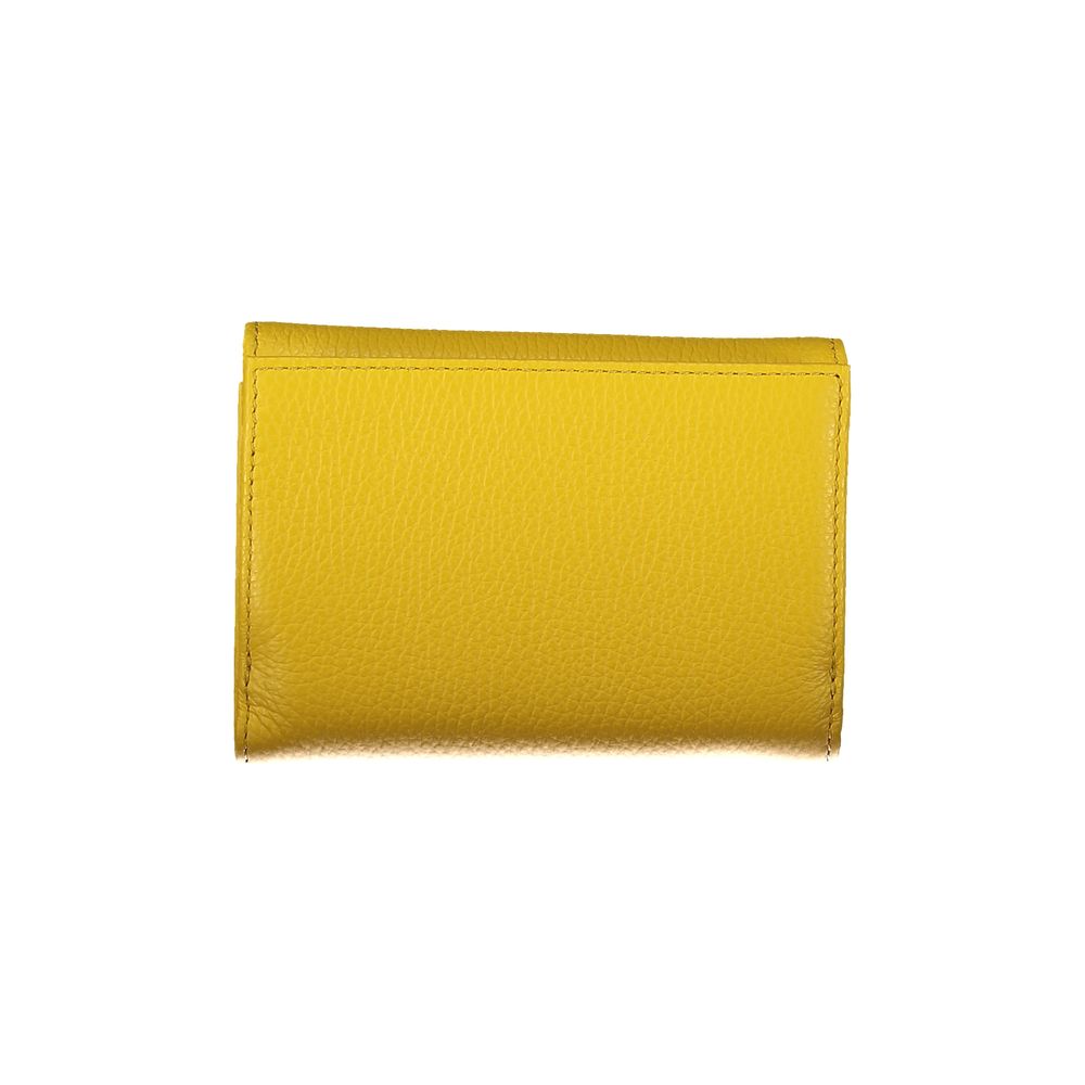 Portefeuille en cuir jaune Coccinelle