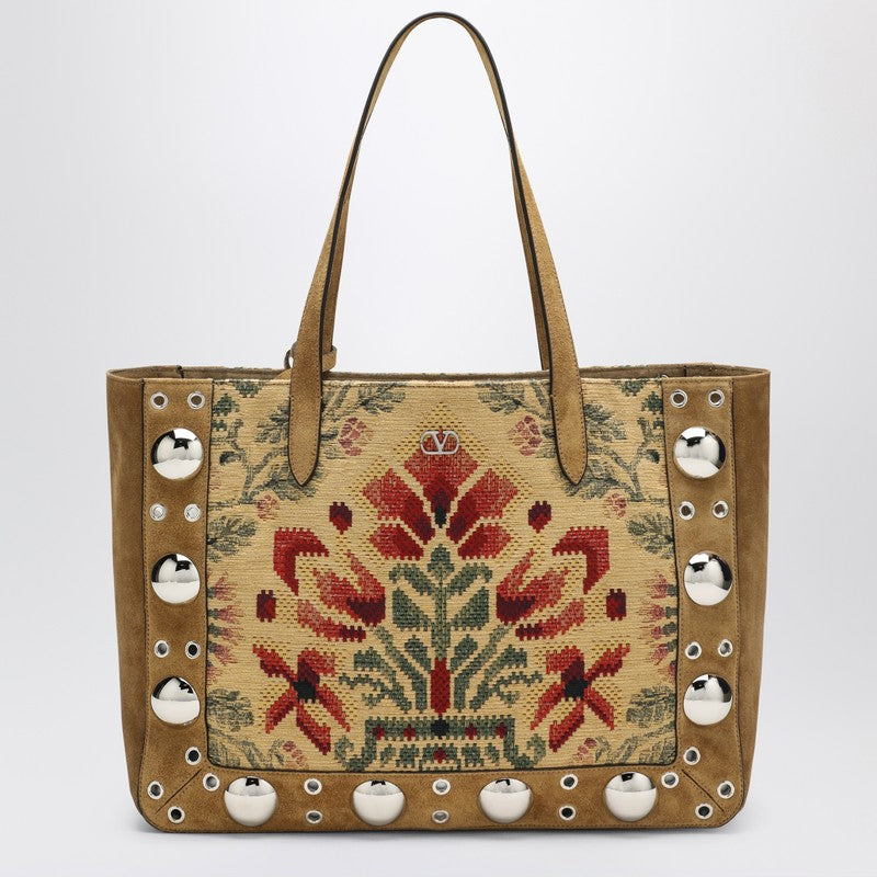 Valentino Garavani Medium Tote Bag Nellcôte In Jacquard Fabric