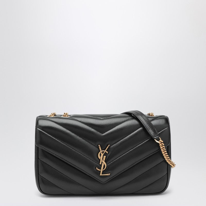 Saint Laurent Medium Black Leather Loulou Bag