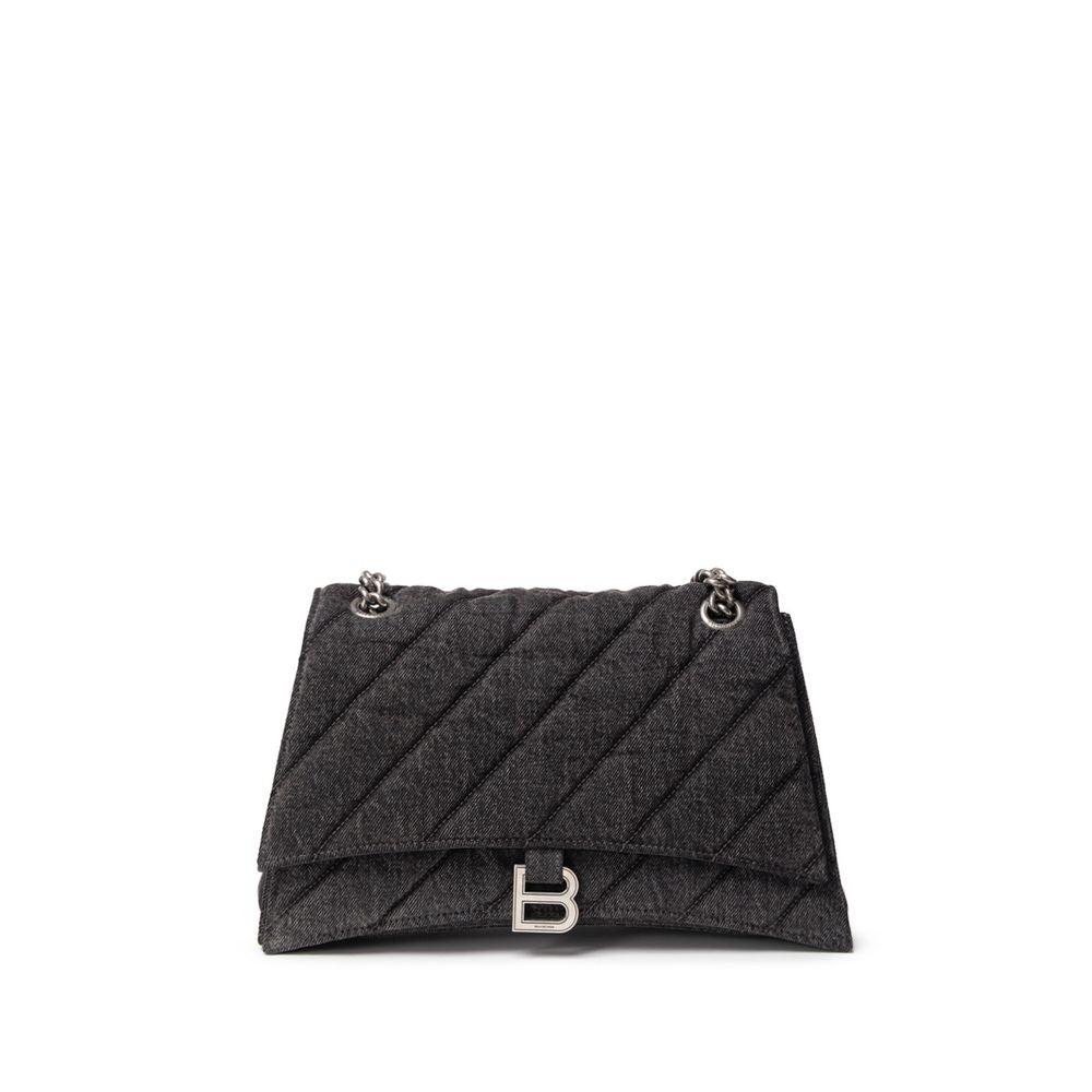 Balenciaga Black Fabric And Leather Shoulder Bag at The Platonist