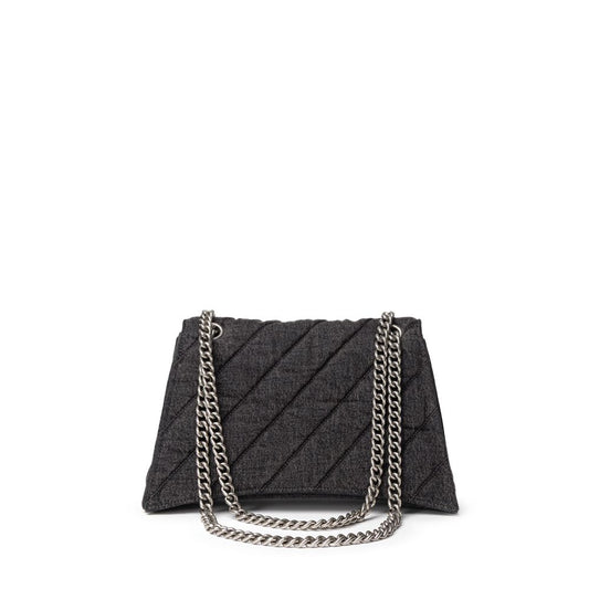 Balenciaga Black Fabric And Leather Shoulder Bag at The Platonist