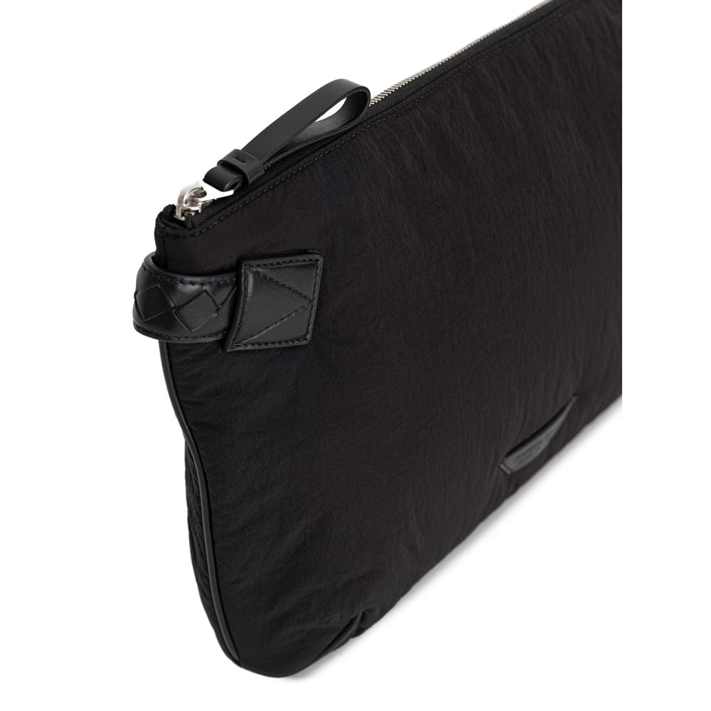 Bottega Veneta Black Nylon Clutch Bag at The Platonist