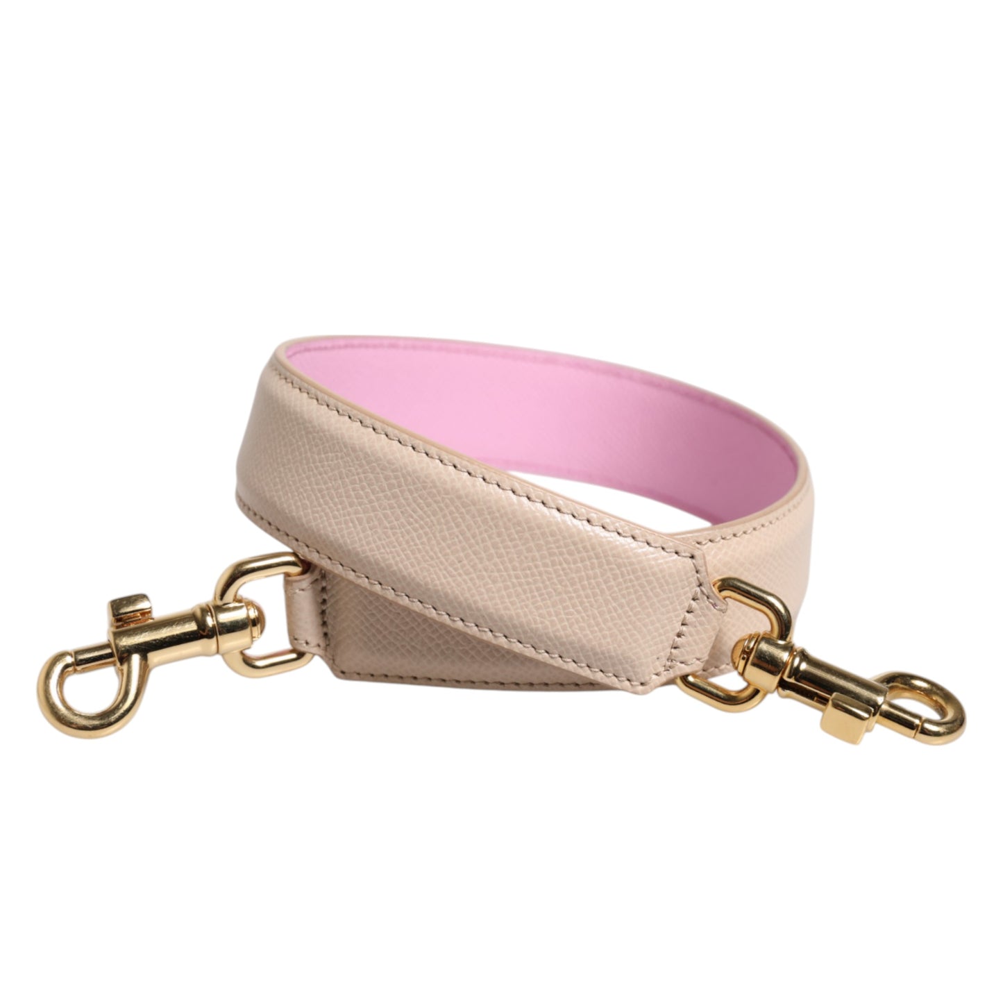 Dolce & Gabbana Beige Rosa Leder Handtasche Zubehör Schultergurt