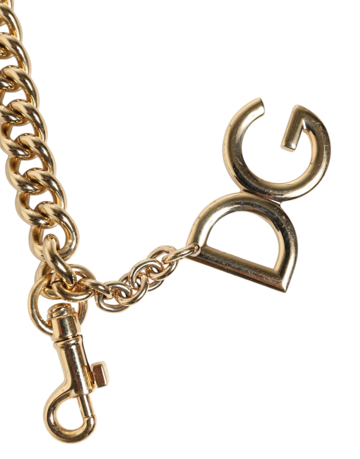 Dolce & Gabbana Brauner Leopard Gold Messing Kette Accessoire Schultergurt