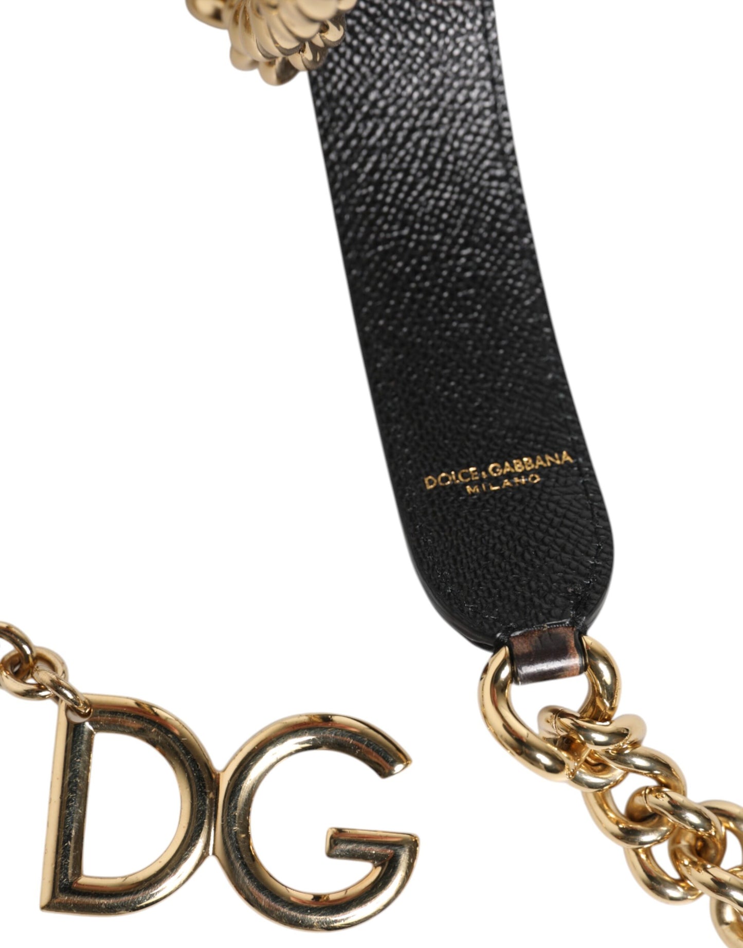 Dolce & Gabbana Brauner Leopard Gold Messing Kette Accessoire Schultergurt