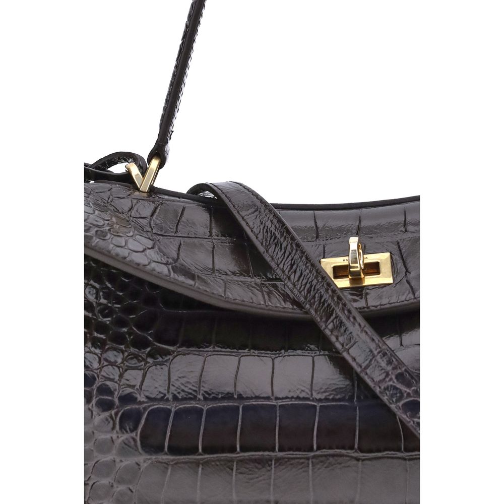 Balenciaga Rodeo Umhängetasche aus Leder mit Krokoprägung