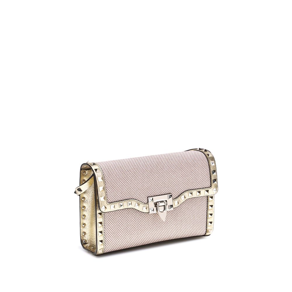 Valentino Garavani Small Canvas Rockstud Shoulder Bag