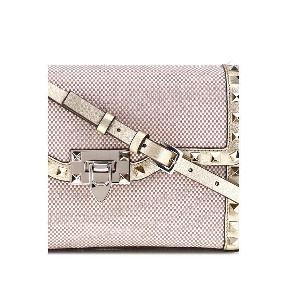 Valentino Garavani Small Canvas Rockstud Shoulder Bag