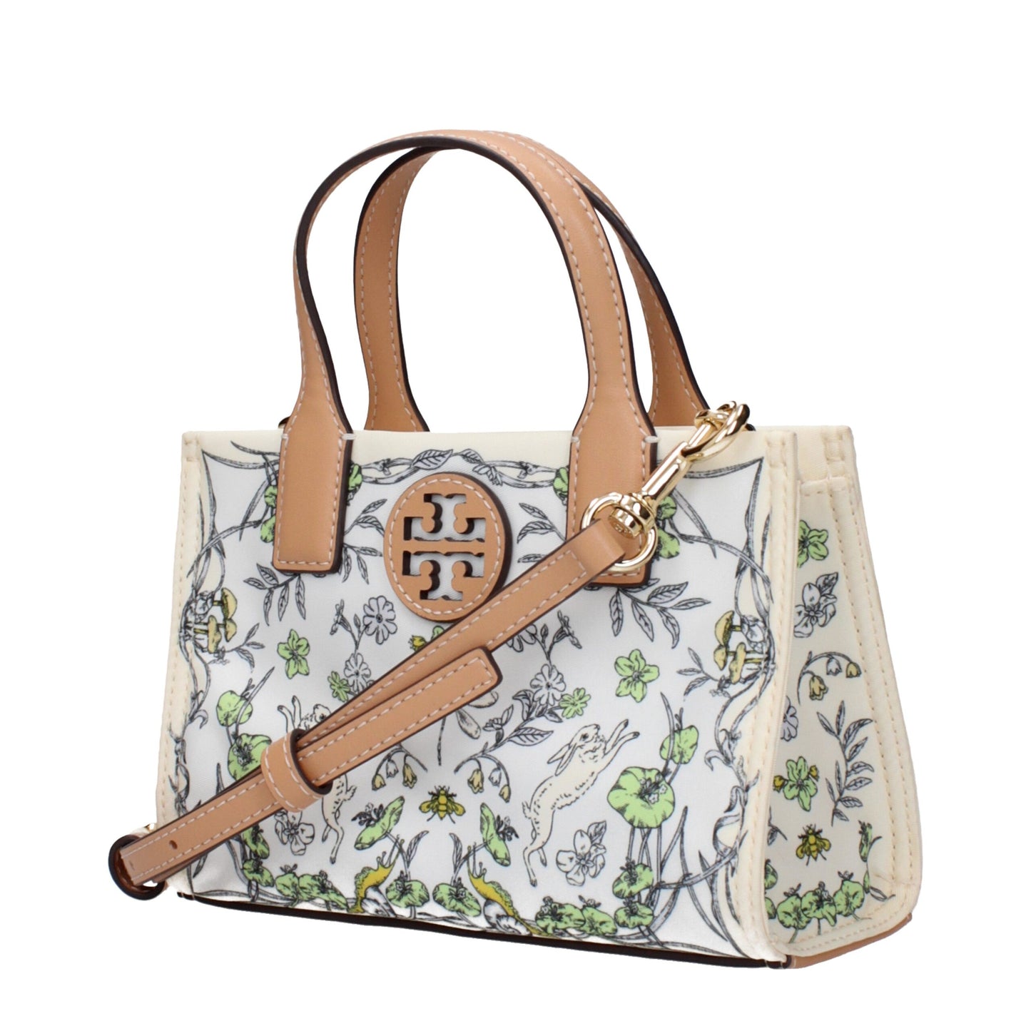 Sac à main en tissu beige Tory Burch