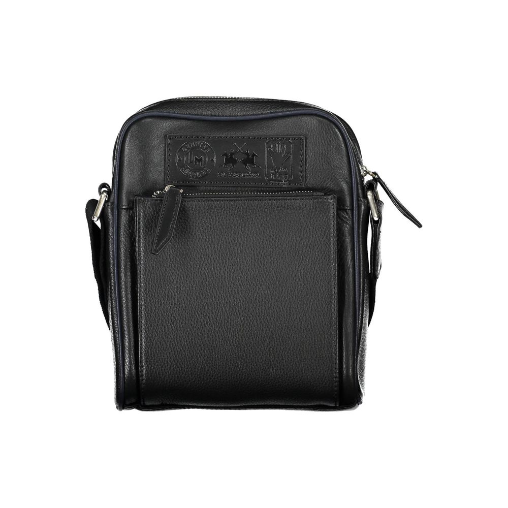 Sac à bandoulière en cuir noir La Martina