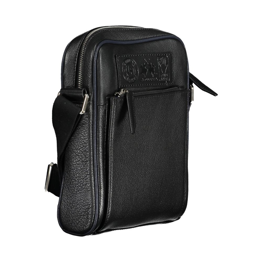 Sac à bandoulière en cuir noir La Martina