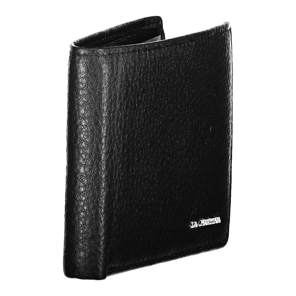 Portefeuille en cuir noir La Martina