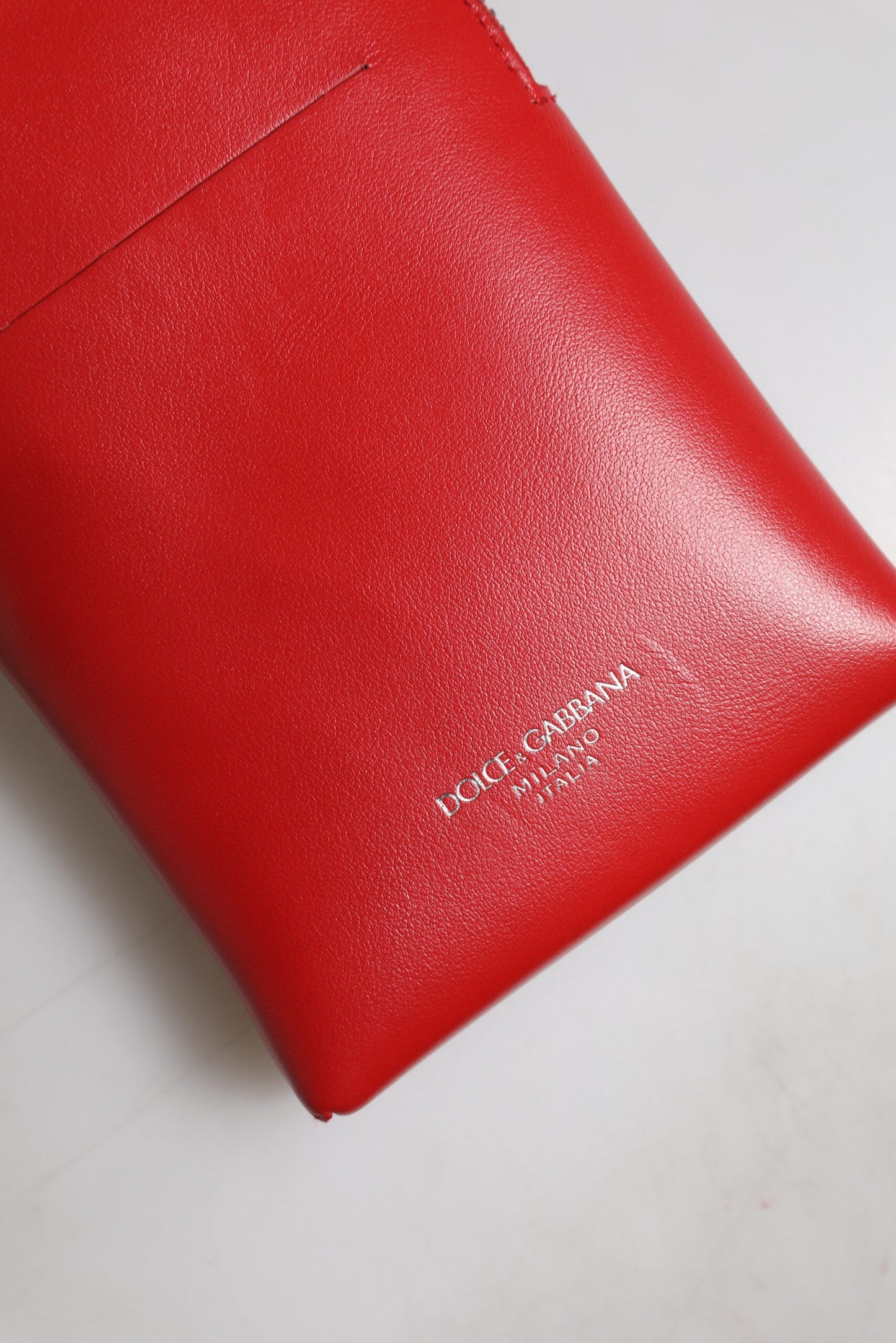 Sac à bandoulière en cuir rouge Dolce & Gabbana pour téléphone