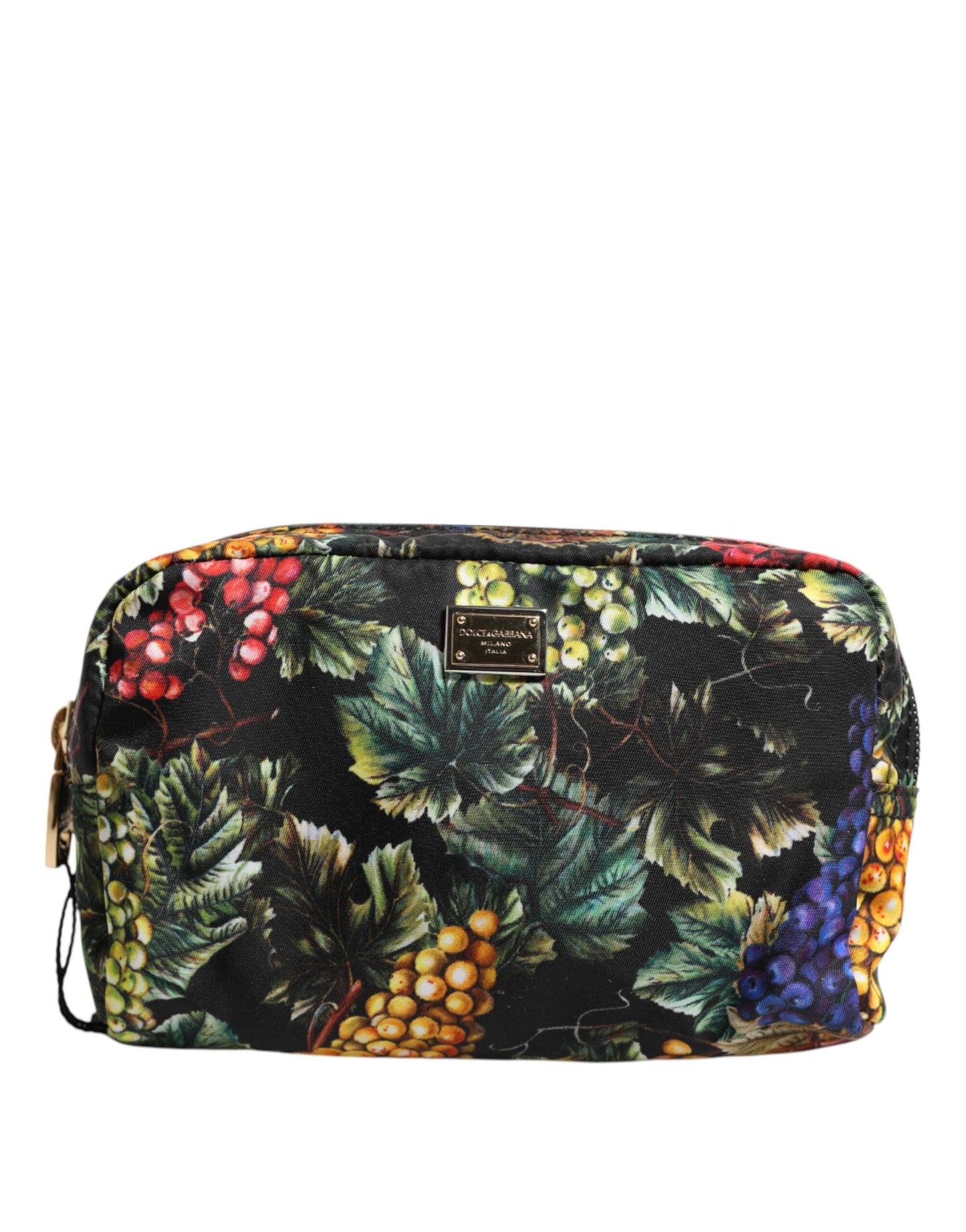 Pochette Dolce & Gabbana à imprimé raisin multicolore et plaque logo